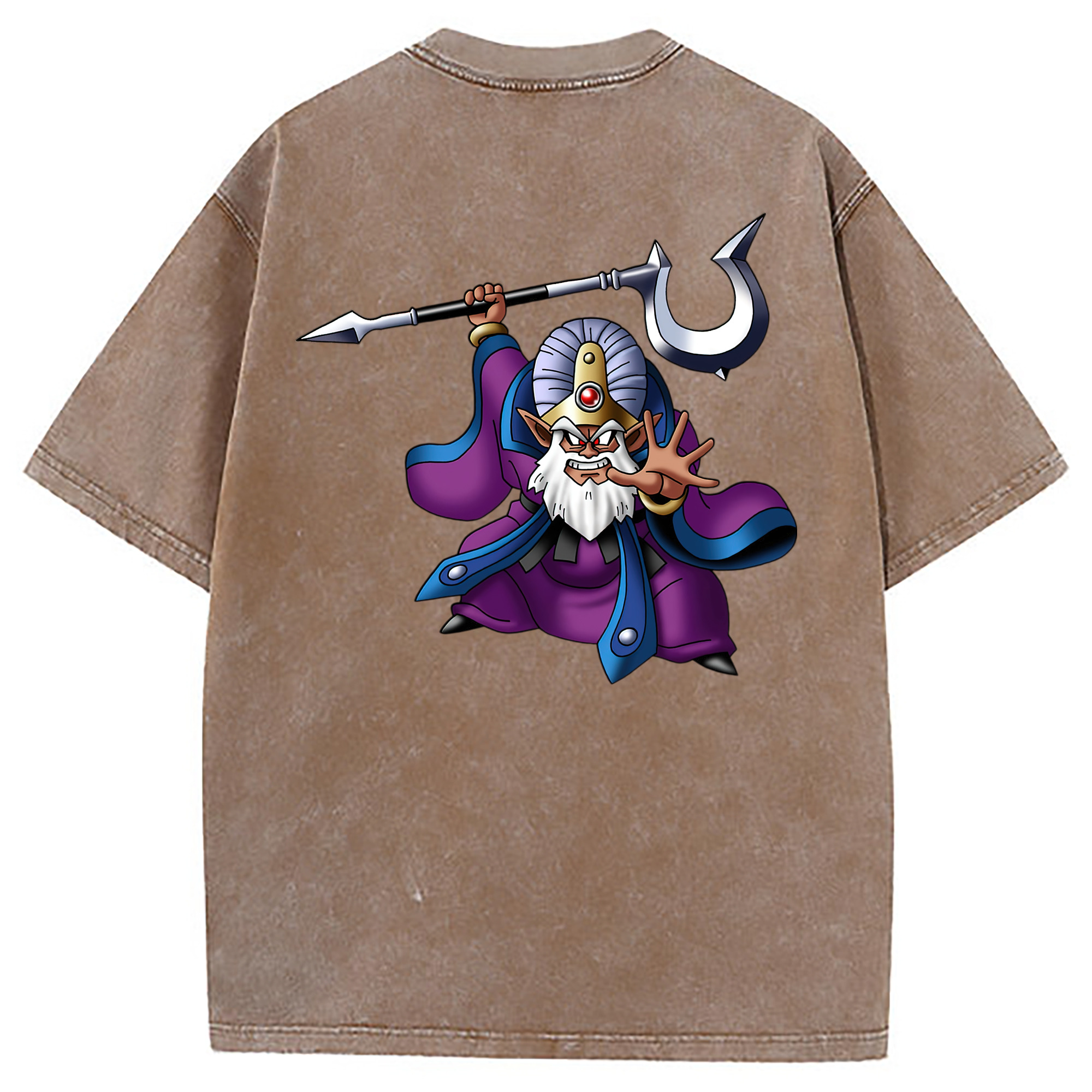 （画像用） ドラゴンクエスト Doragon Kuesuto Dragon Quest 綿100% ヴィンテージ風 半袖Tシャツ（背面プリント）