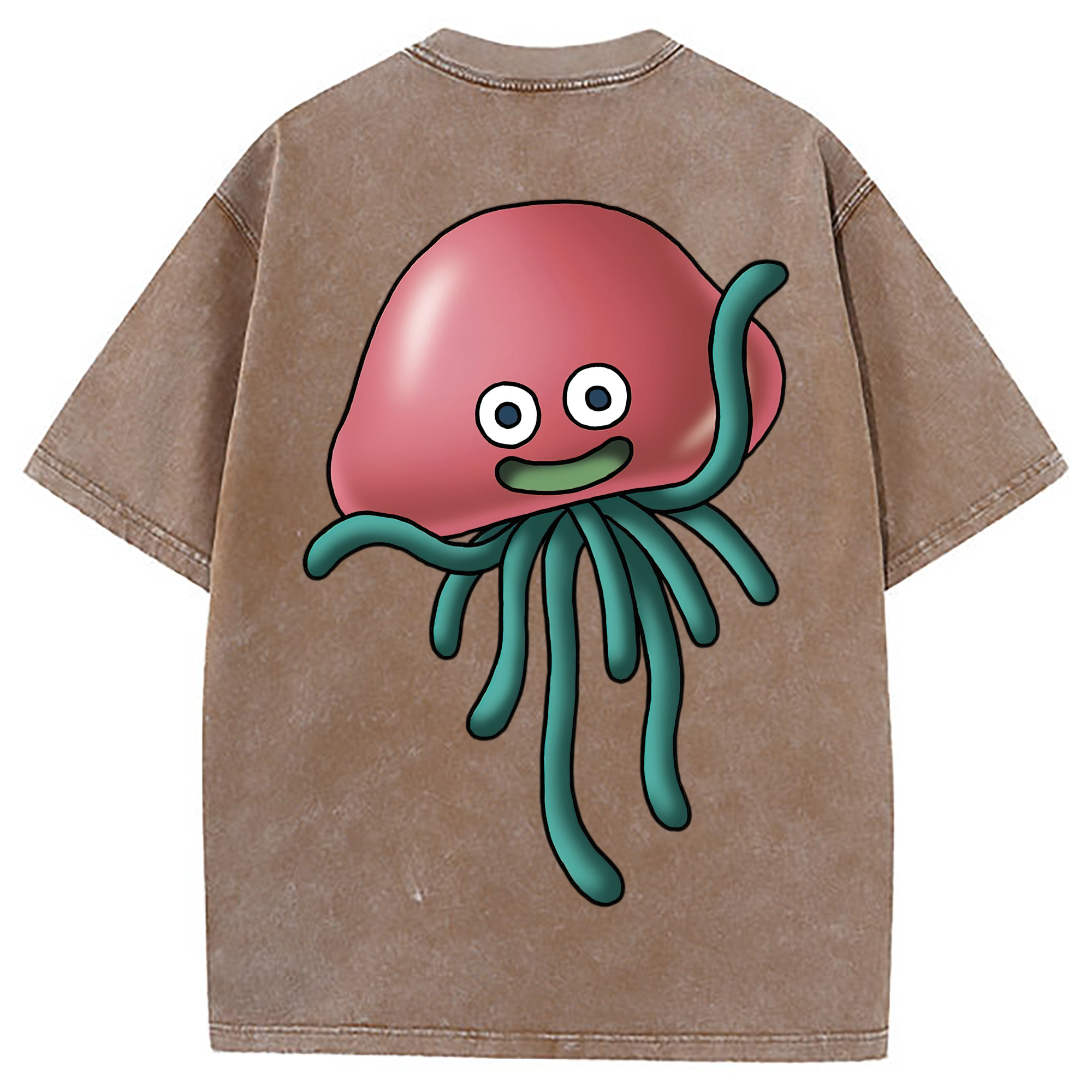 （画像用） ドラゴンクエスト Doragon Kuesuto Dragon Quest 綿100% ヴィンテージ風 半袖Tシャツ（背面プリント）