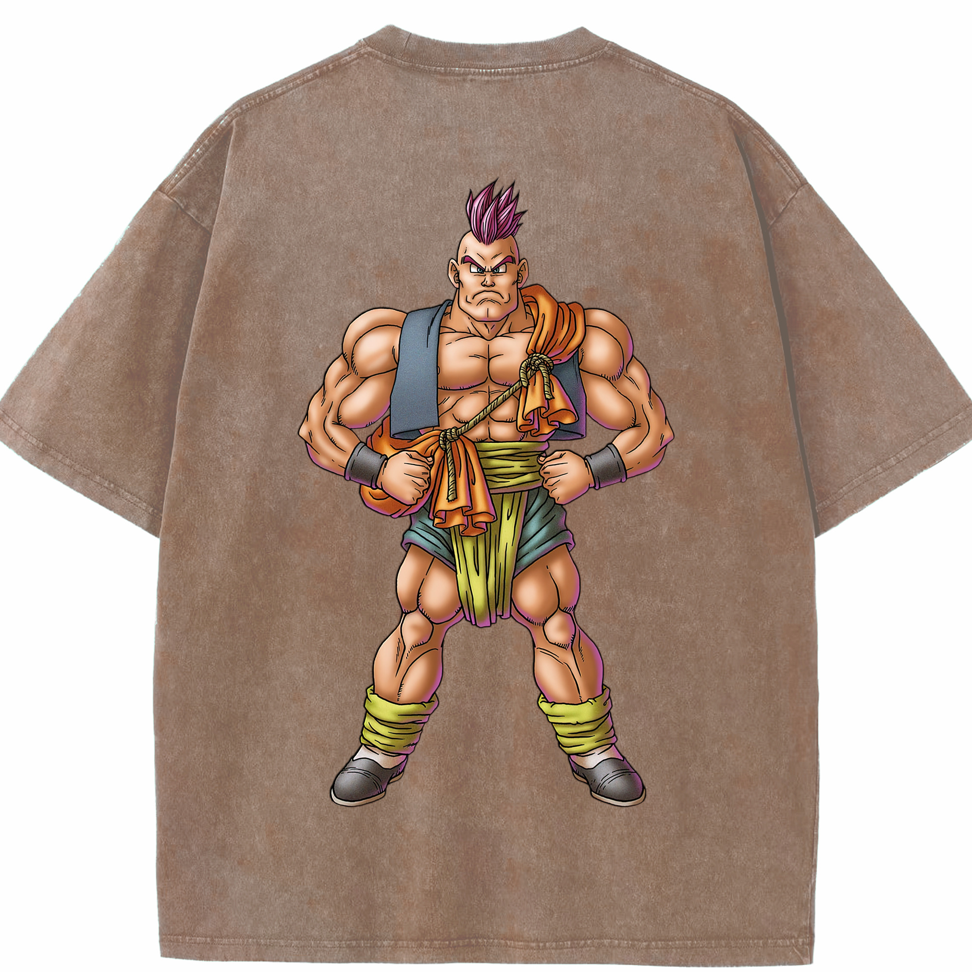 （画像用） ドラゴンクエスト Doragon Kuesuto Dragon Quest 綿100% ヴィンテージ風 半袖Tシャツ（背面プリント）