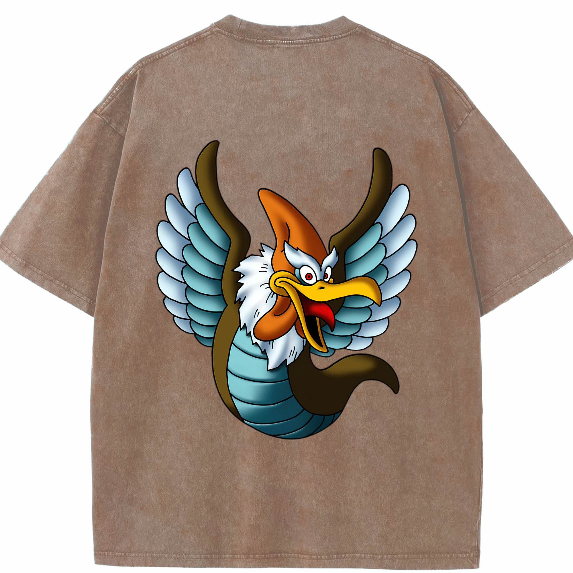 （画像用） ドラゴンクエスト Doragon Kuesuto Dragon Quest 綿100% ヴィンテージ風 半袖Tシャツ（背面プリント）