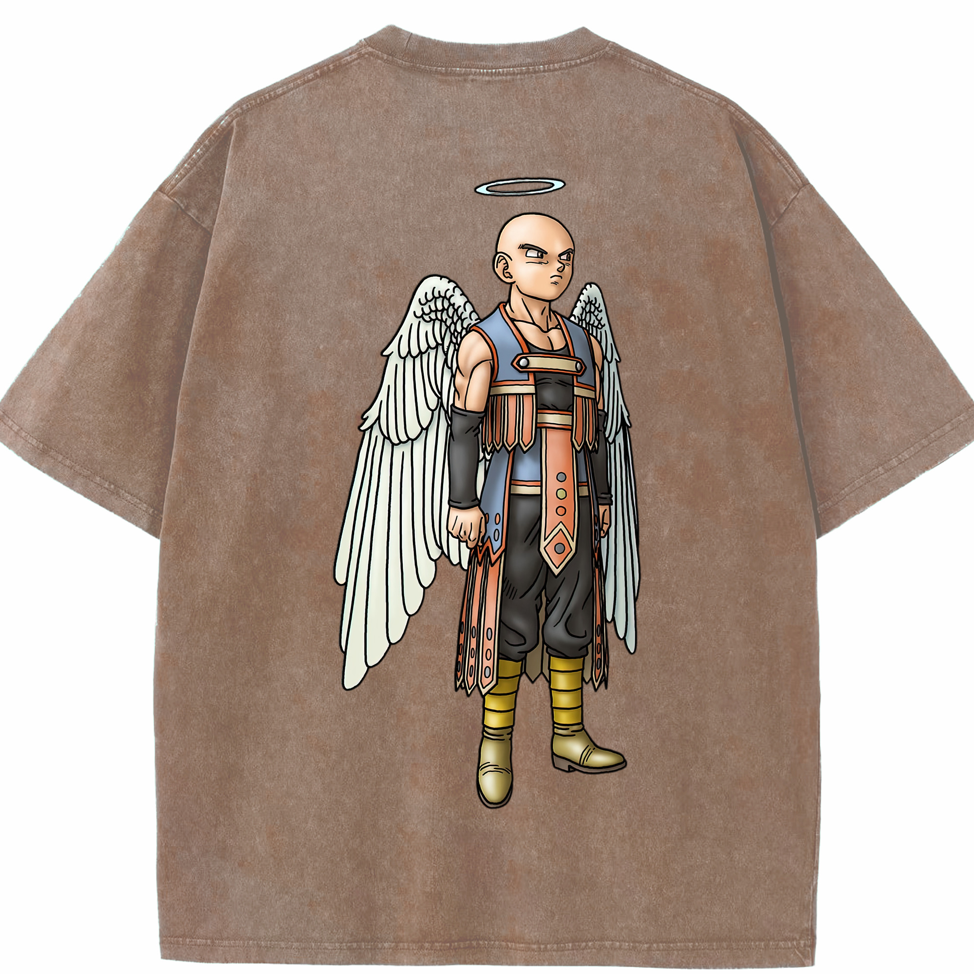 （画像用） ドラゴンクエスト Doragon Kuesuto Dragon Quest 綿100% ヴィンテージ風 半袖Tシャツ（背面プリント）