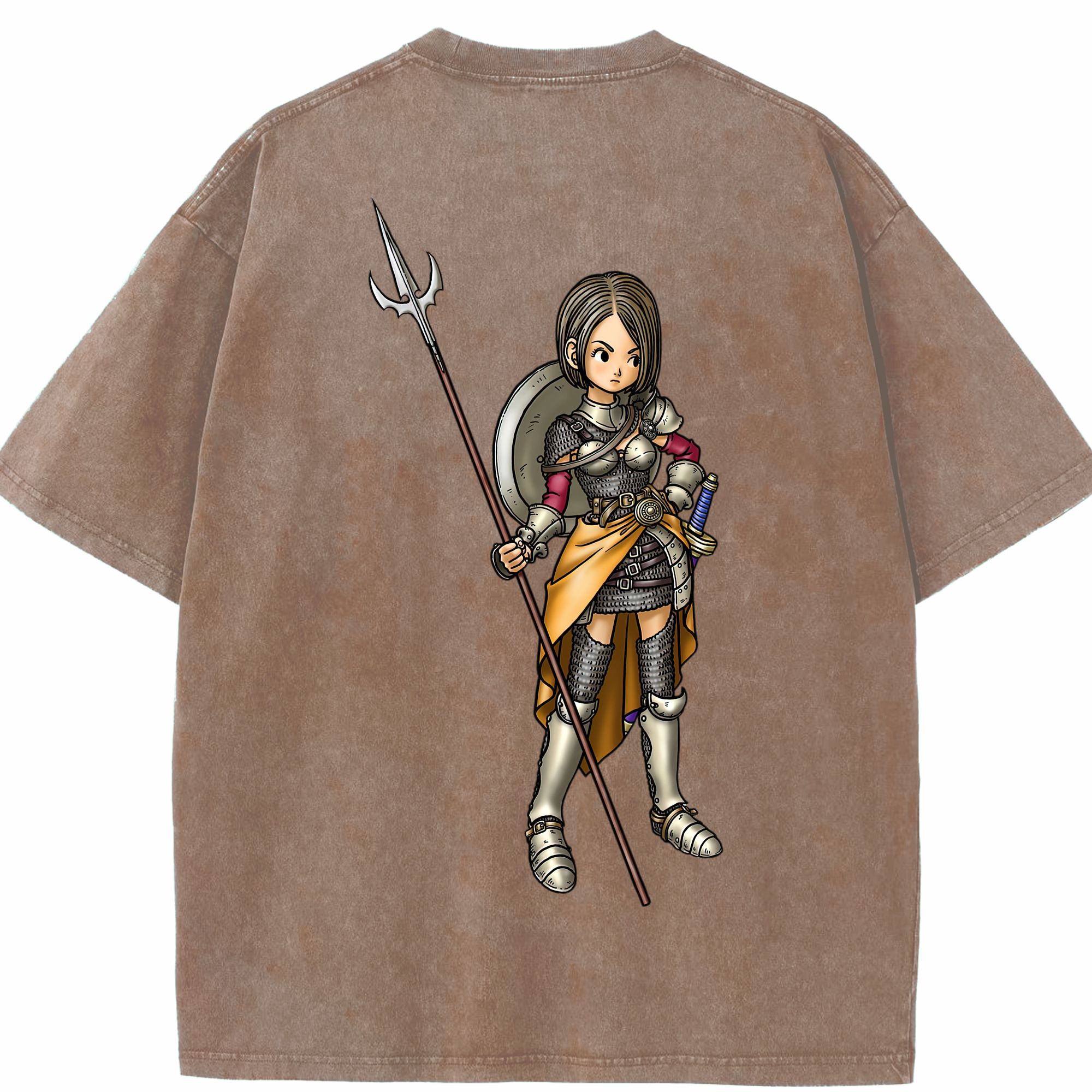 （画像用） ドラゴンクエスト Doragon Kuesuto Dragon Quest 綿100% ヴィンテージ風 半袖Tシャツ（背面プリント）