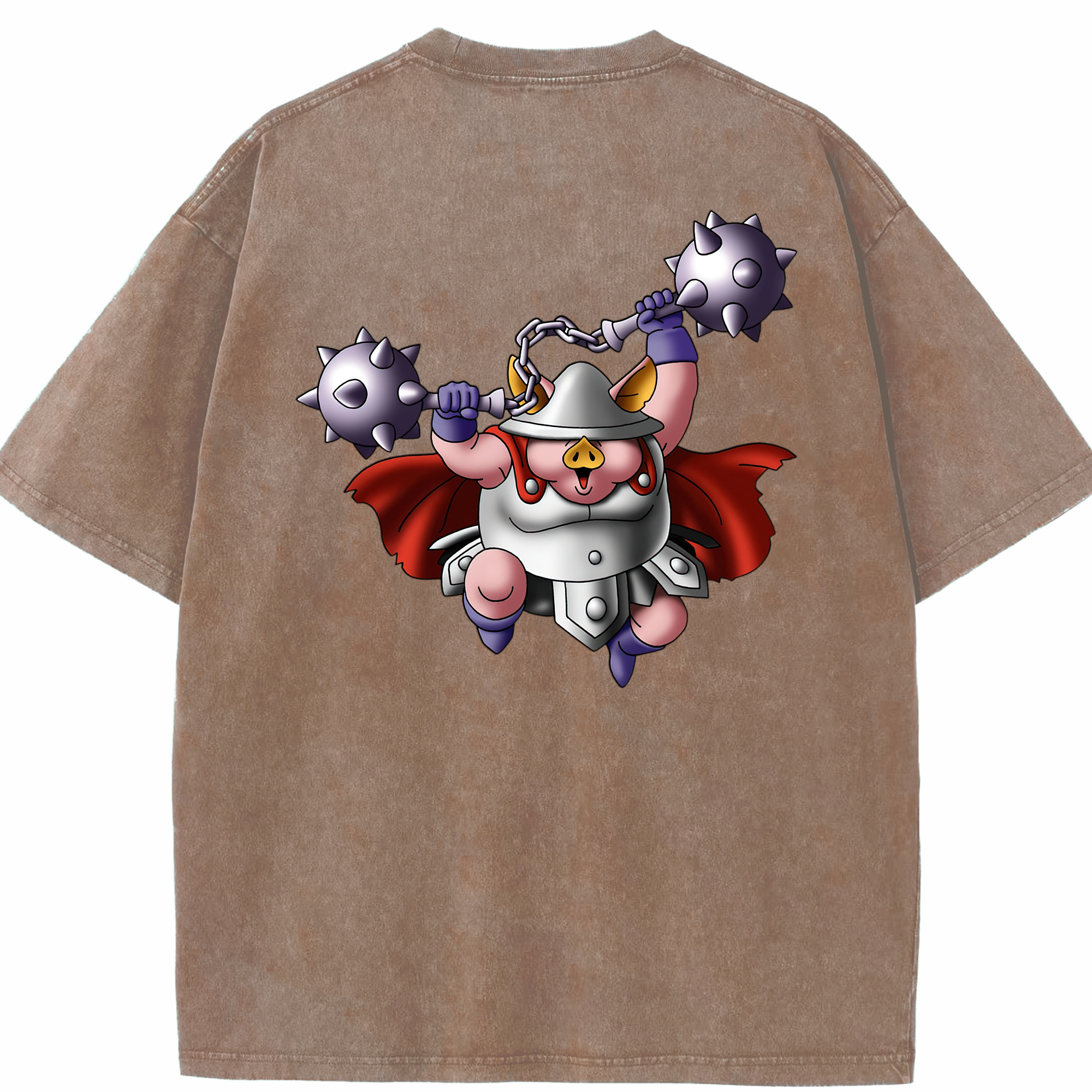 （画像用） ドラゴンクエスト Doragon Kuesuto Dragon Quest 綿100% ヴィンテージ風 半袖Tシャツ（背面プリント）