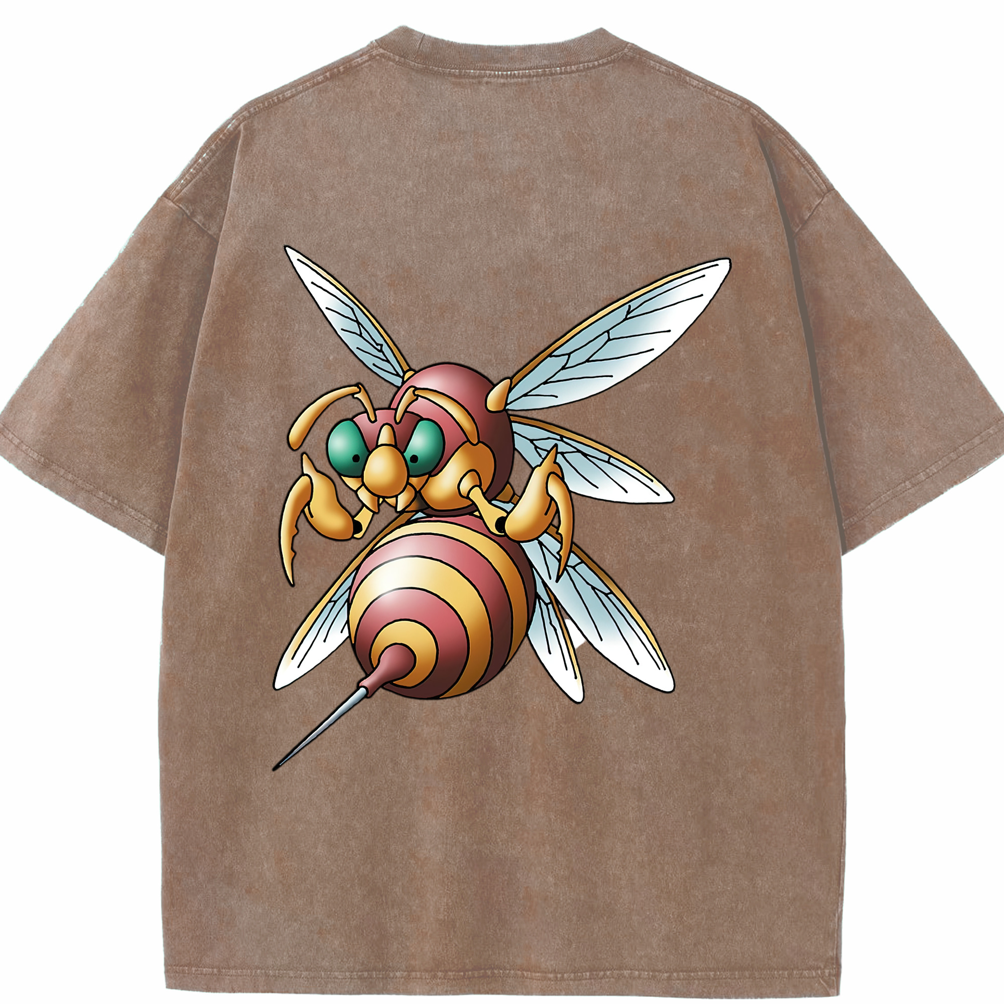 （画像用） ドラゴンクエスト Doragon Kuesuto Dragon Quest 綿100% ヴィンテージ風 半袖Tシャツ（背面プリント）