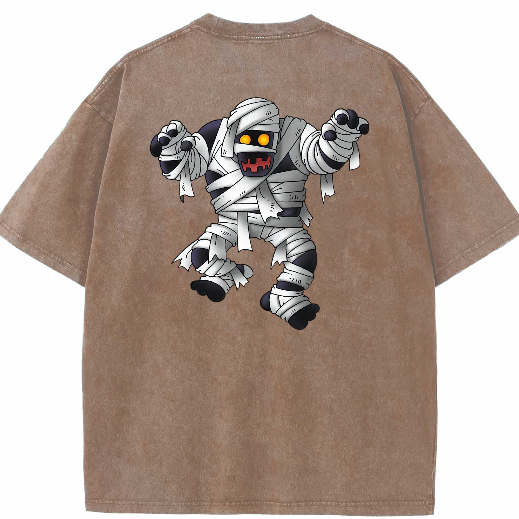 （画像用） ドラゴンクエスト Doragon Kuesuto Dragon Quest 綿100% ヴィンテージ風 半袖Tシャツ（背面プリント）