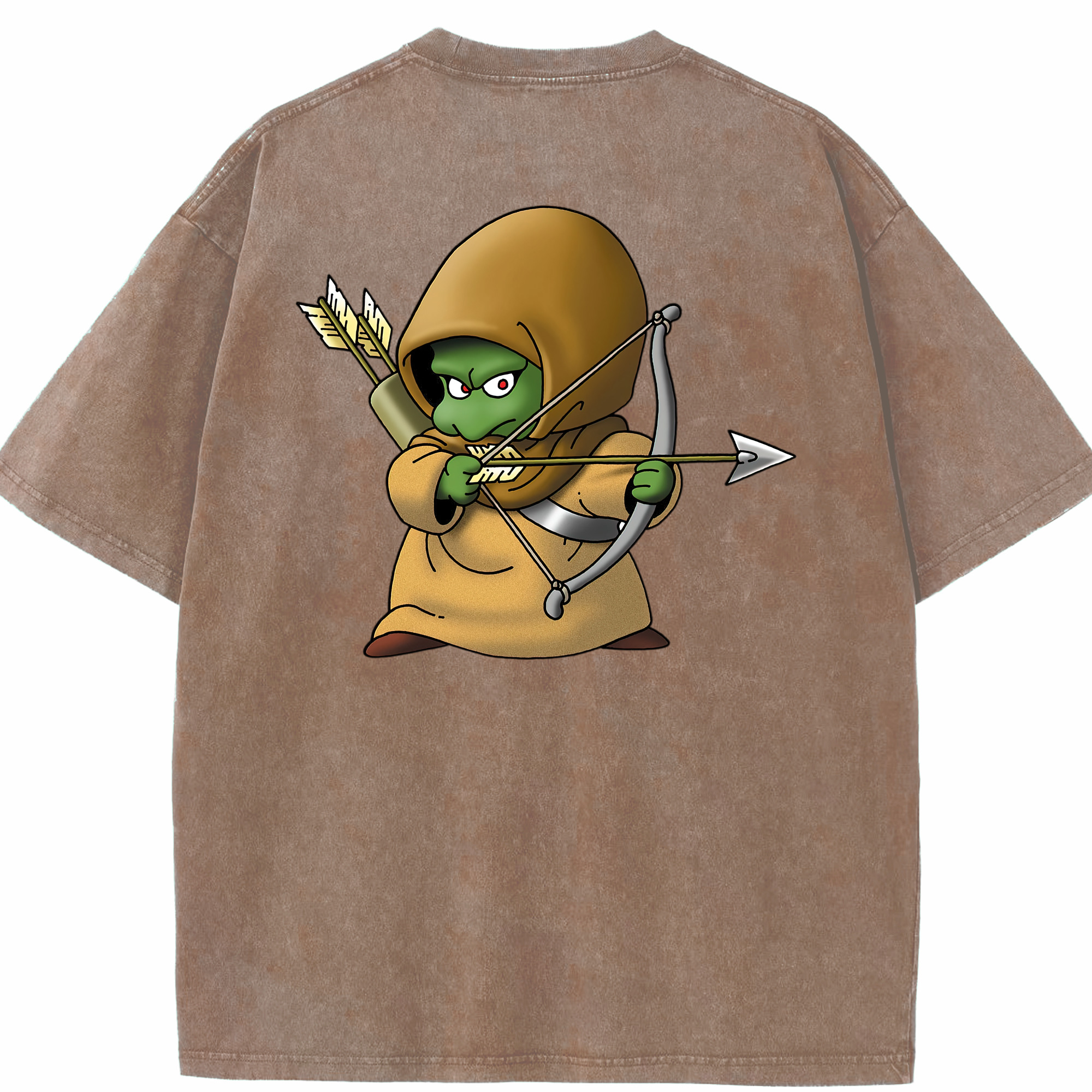 （画像用） ドラゴンクエスト Doragon Kuesuto Dragon Quest 綿100% ヴィンテージ風 半袖Tシャツ（背面プリント）