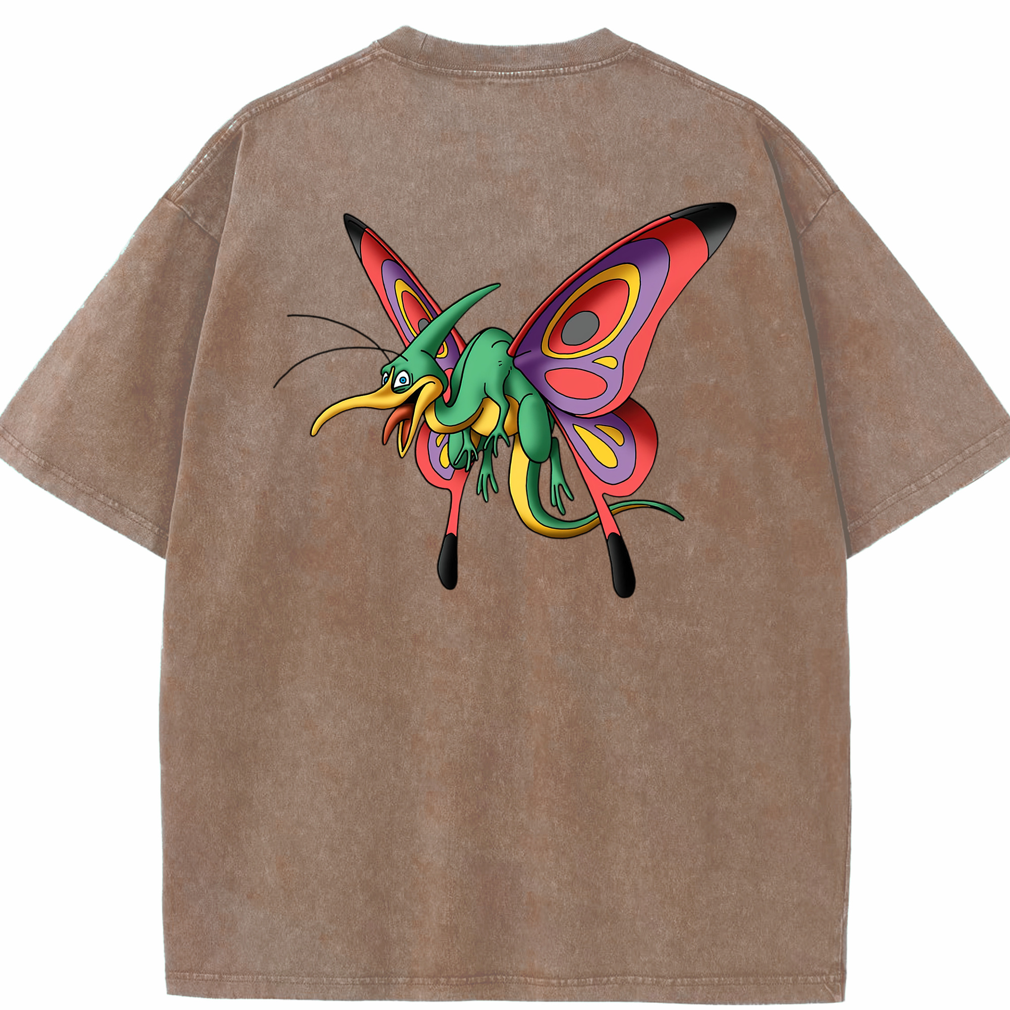 （画像用） ドラゴンクエスト Doragon Kuesuto Dragon Quest 綿100% ヴィンテージ風 半袖Tシャツ（背面プリント）