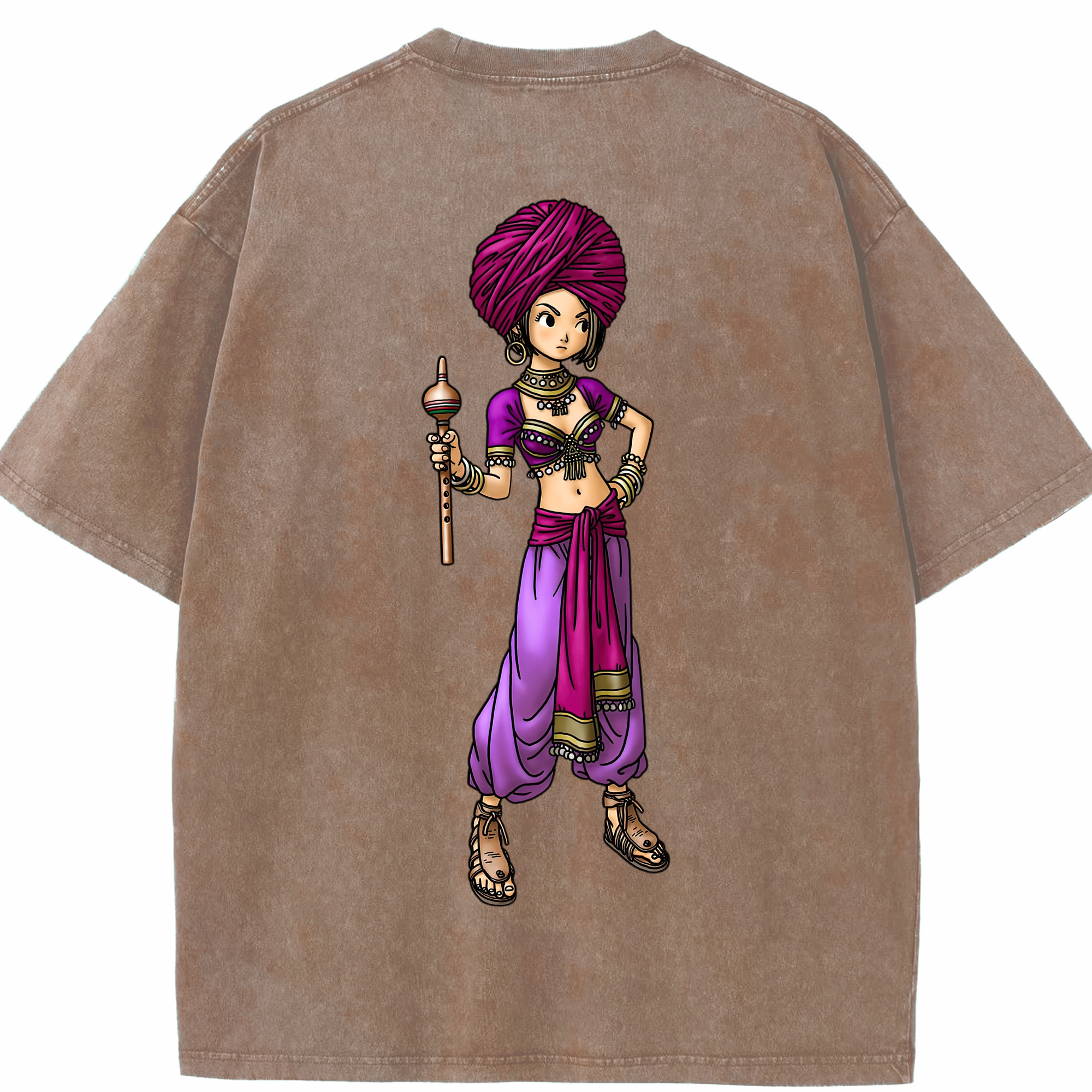 （画像用） ドラゴンクエスト Doragon Kuesuto Dragon Quest 綿100% ヴィンテージ風 半袖Tシャツ（背面プリント）