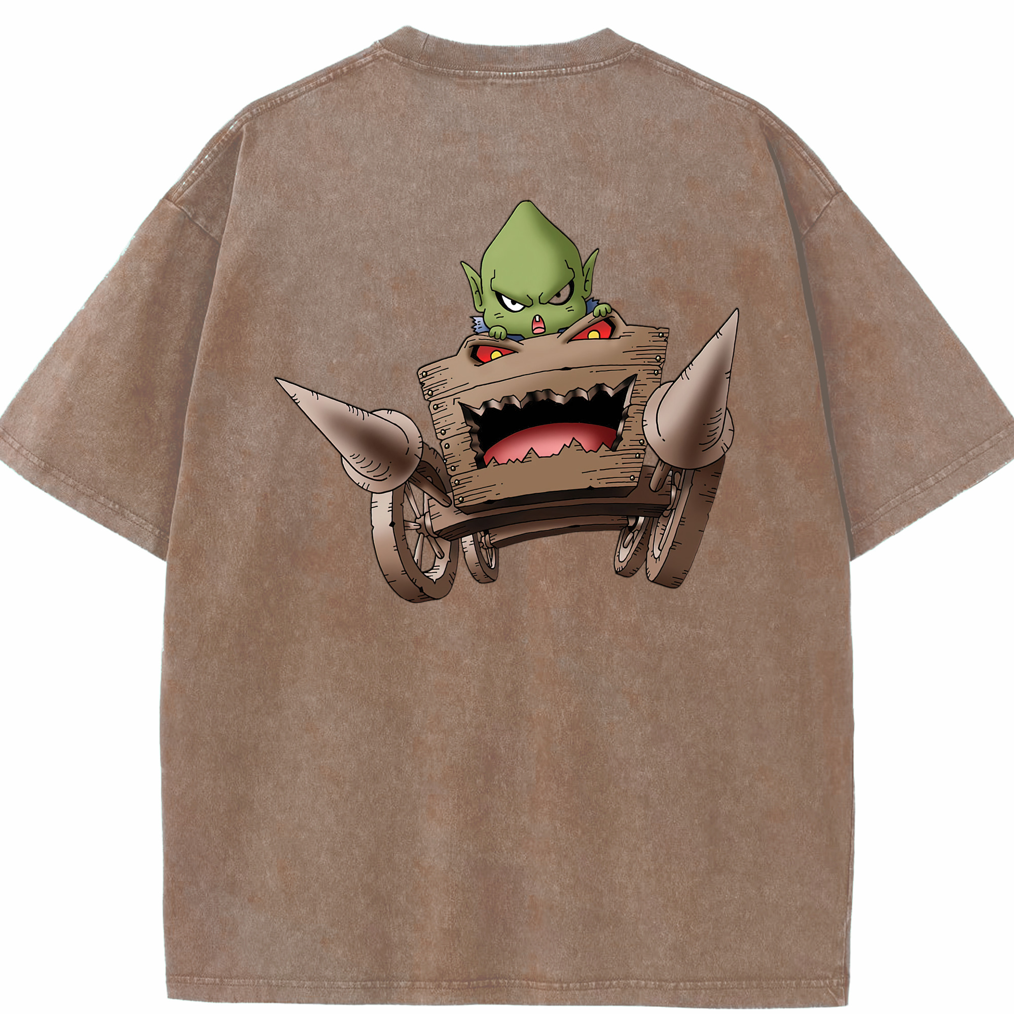 （画像用） ドラゴンクエスト Doragon Kuesuto Dragon Quest 綿100% ヴィンテージ風 半袖Tシャツ（背面プリント）
