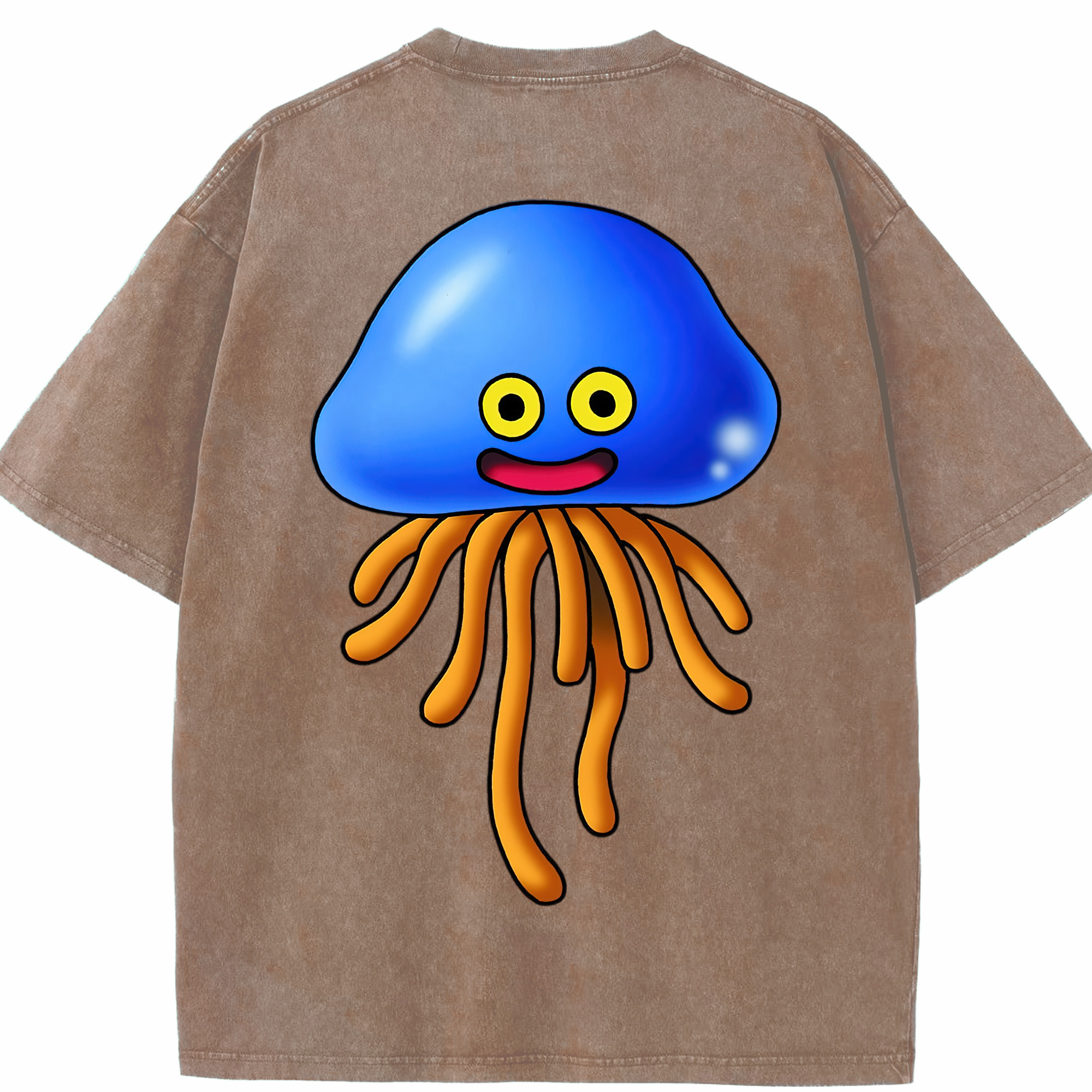 （画像用） ドラゴンクエスト Doragon Kuesuto Dragon Quest 綿100% ヴィンテージ風 半袖Tシャツ（背面プリント）