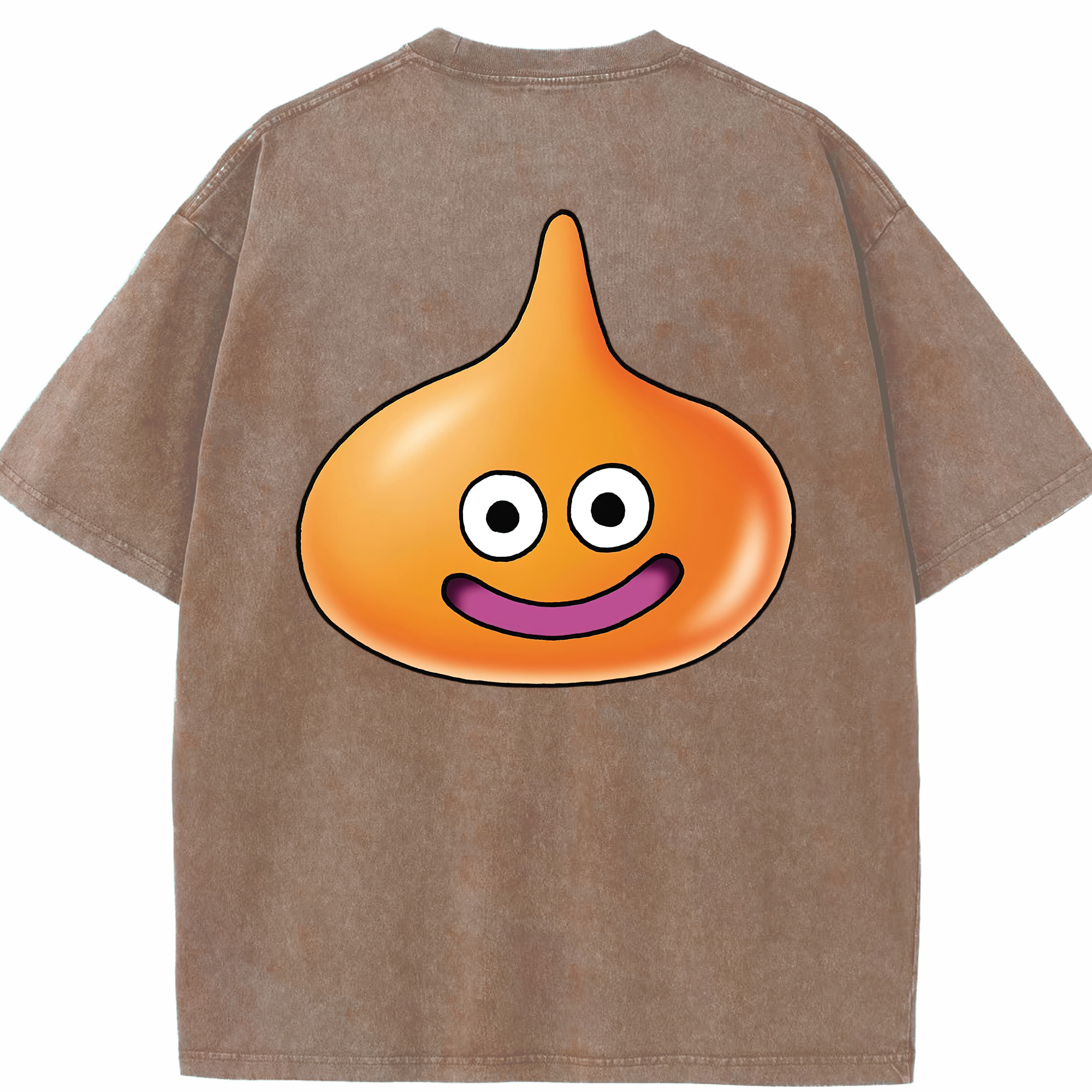 （画像用） ドラゴンクエスト Doragon Kuesuto Dragon Quest 綿100% ヴィンテージ風 半袖Tシャツ（背面プリント）