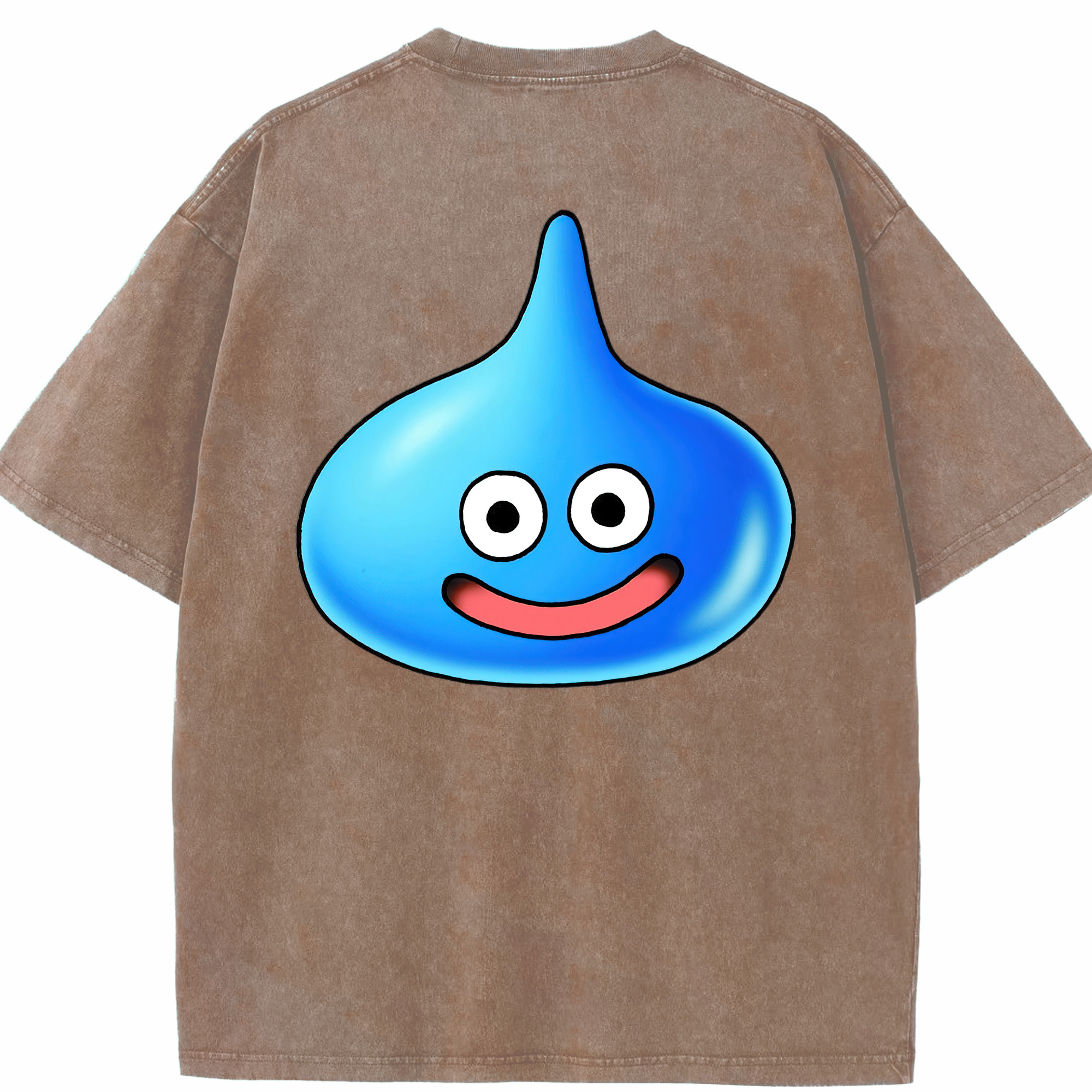 （画像用） ドラゴンクエスト Doragon Kuesuto Dragon Quest 綿100% ヴィンテージ風 半袖Tシャツ（背面プリント）