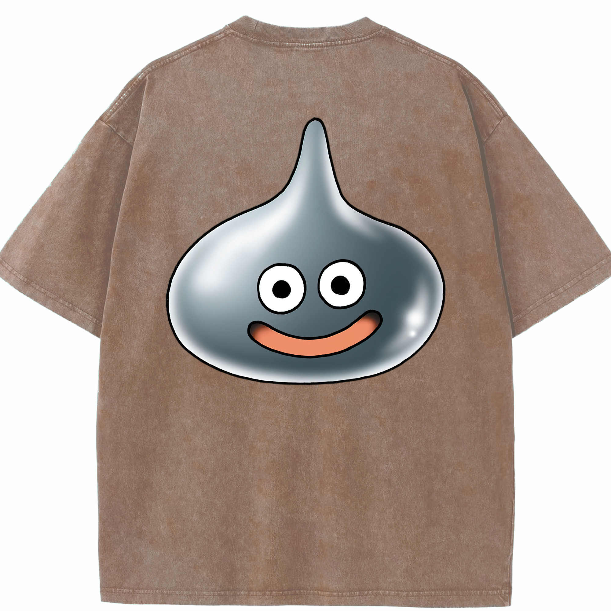 （画像用） ドラゴンクエスト Doragon Kuesuto Dragon Quest 綿100% ヴィンテージ風 半袖Tシャツ（背面プリント）