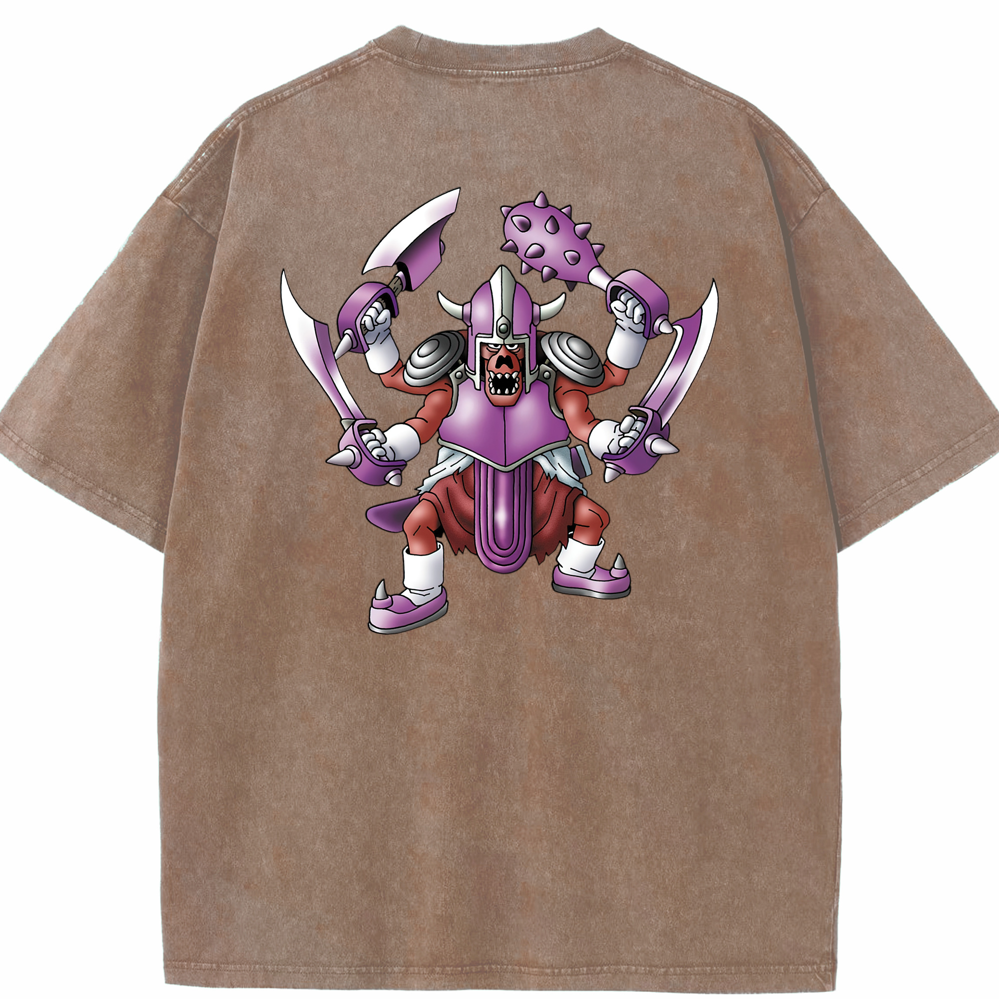 （画像用） ドラゴンクエスト Doragon Kuesuto Dragon Quest 綿100% ヴィンテージ風 半袖Tシャツ（背面プリント）