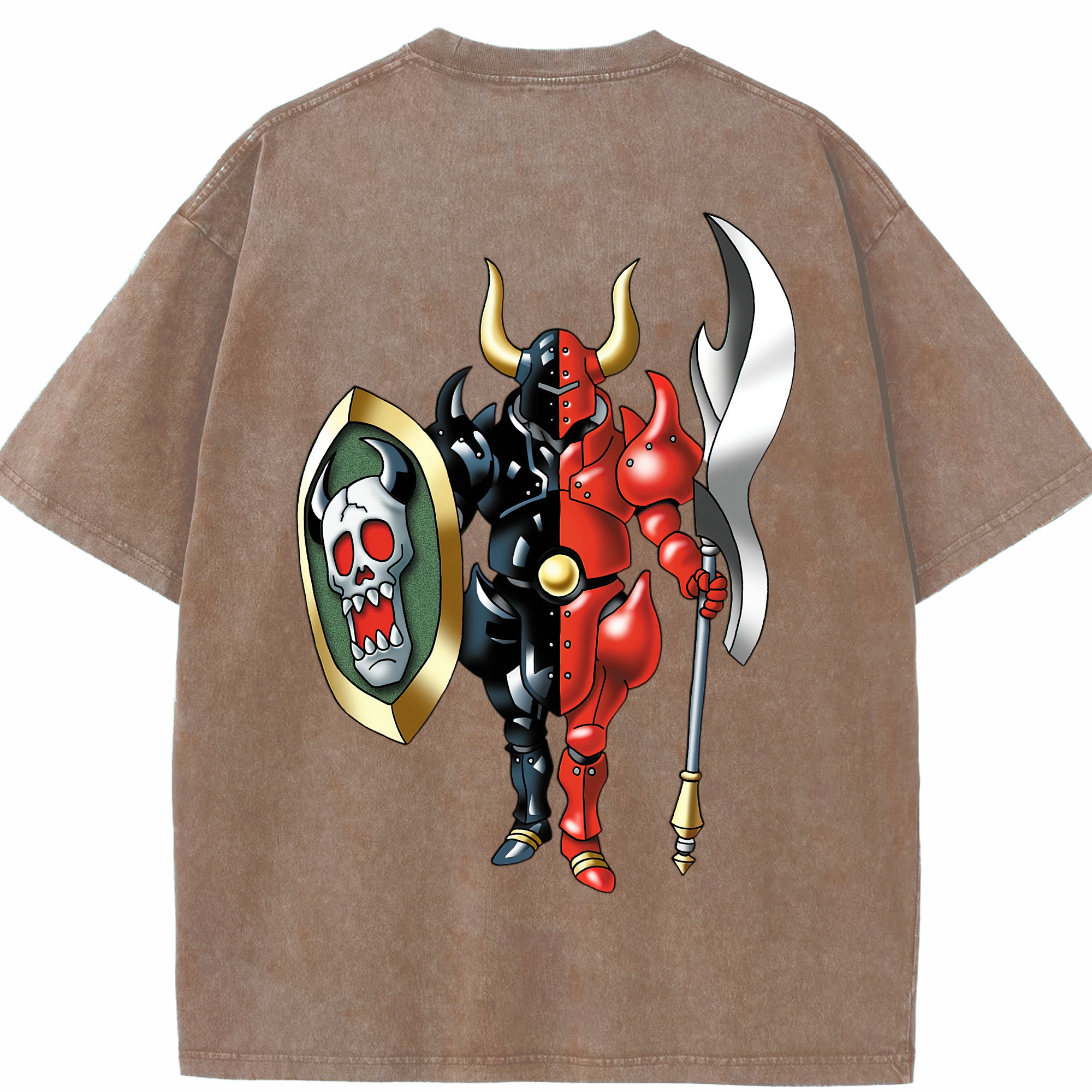 （画像用） ドラゴンクエスト Doragon Kuesuto Dragon Quest 綿100% ヴィンテージ風 半袖Tシャツ（背面プリント）