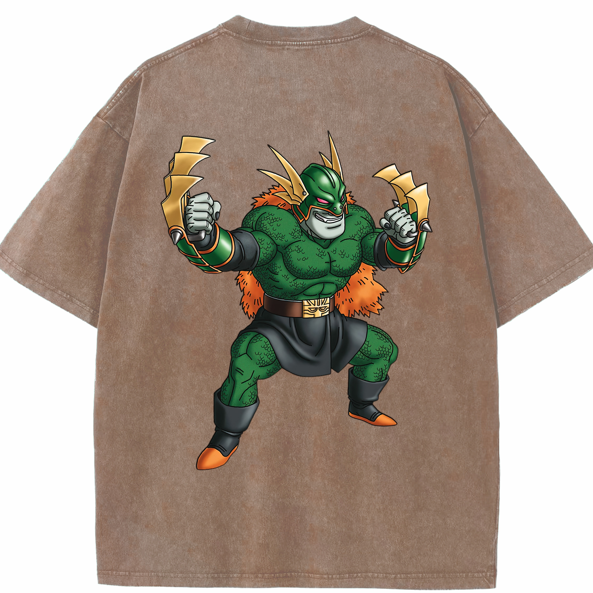 （画像用） ドラゴンクエスト Doragon Kuesuto Dragon Quest 綿100% ヴィンテージ風 半袖Tシャツ（背面プリント）
