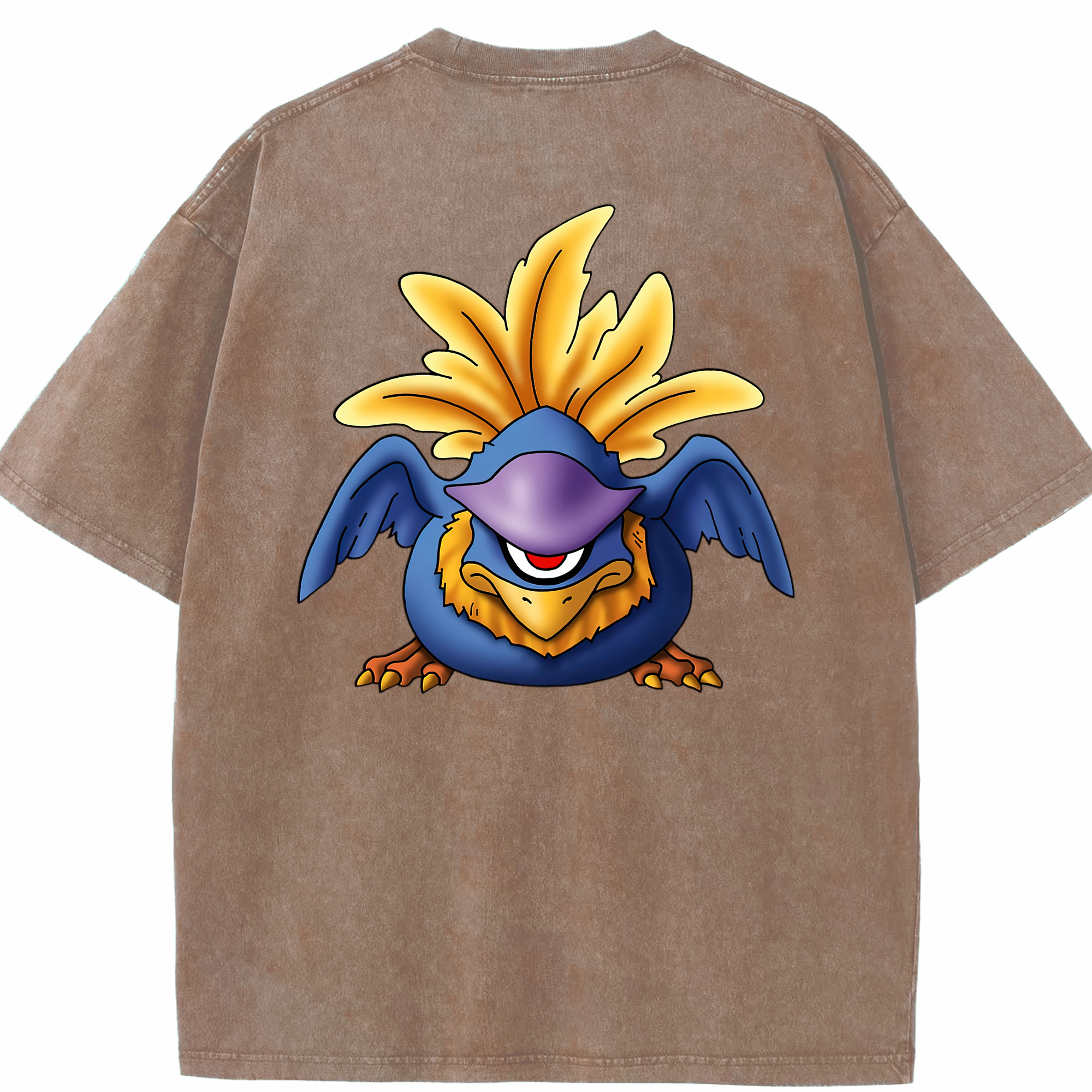 （画像用） ドラゴンクエスト Doragon Kuesuto Dragon Quest 綿100% ヴィンテージ風 半袖Tシャツ（背面プリント）
