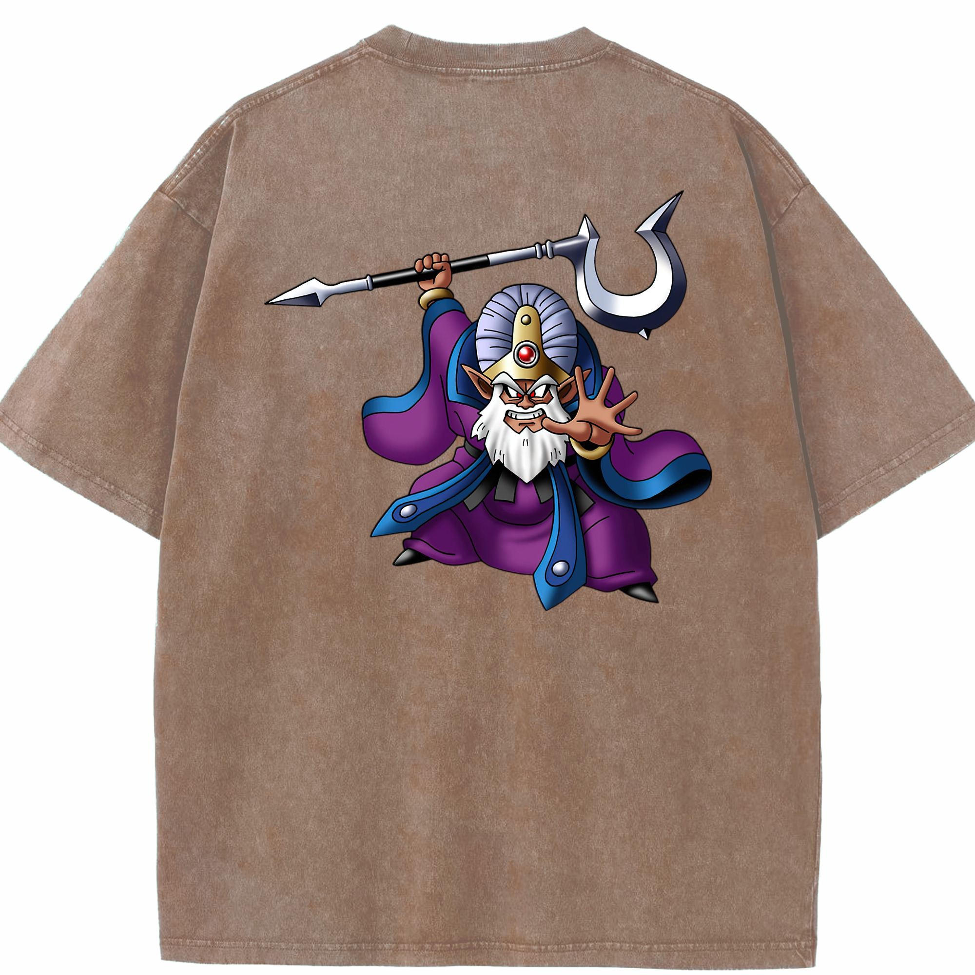 （画像用） ドラゴンクエスト Doragon Kuesuto Dragon Quest 綿100% ヴィンテージ風 半袖Tシャツ（背面プリント）