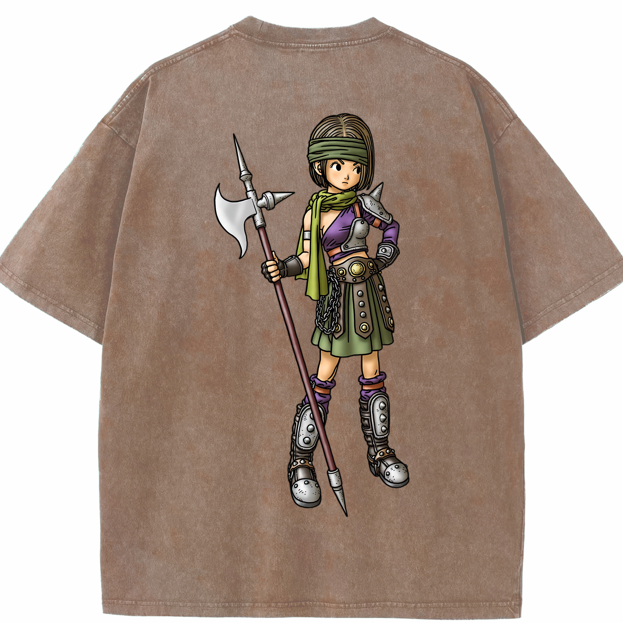 （画像用） ドラゴンクエスト Doragon Kuesuto Dragon Quest 綿100% ヴィンテージ風 半袖Tシャツ（背面プリント）
