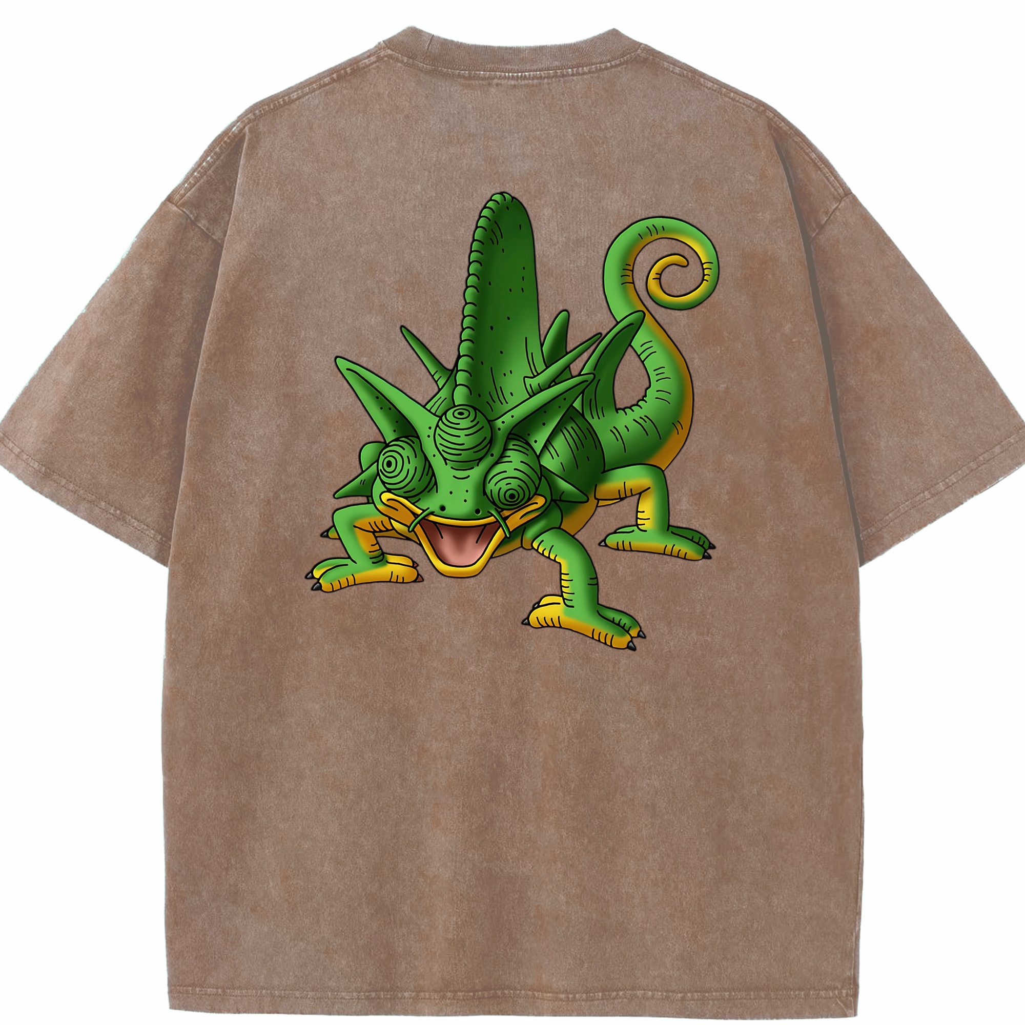 （画像用） ドラゴンクエスト Doragon Kuesuto Dragon Quest 綿100% ヴィンテージ風 半袖Tシャツ（背面プリント）