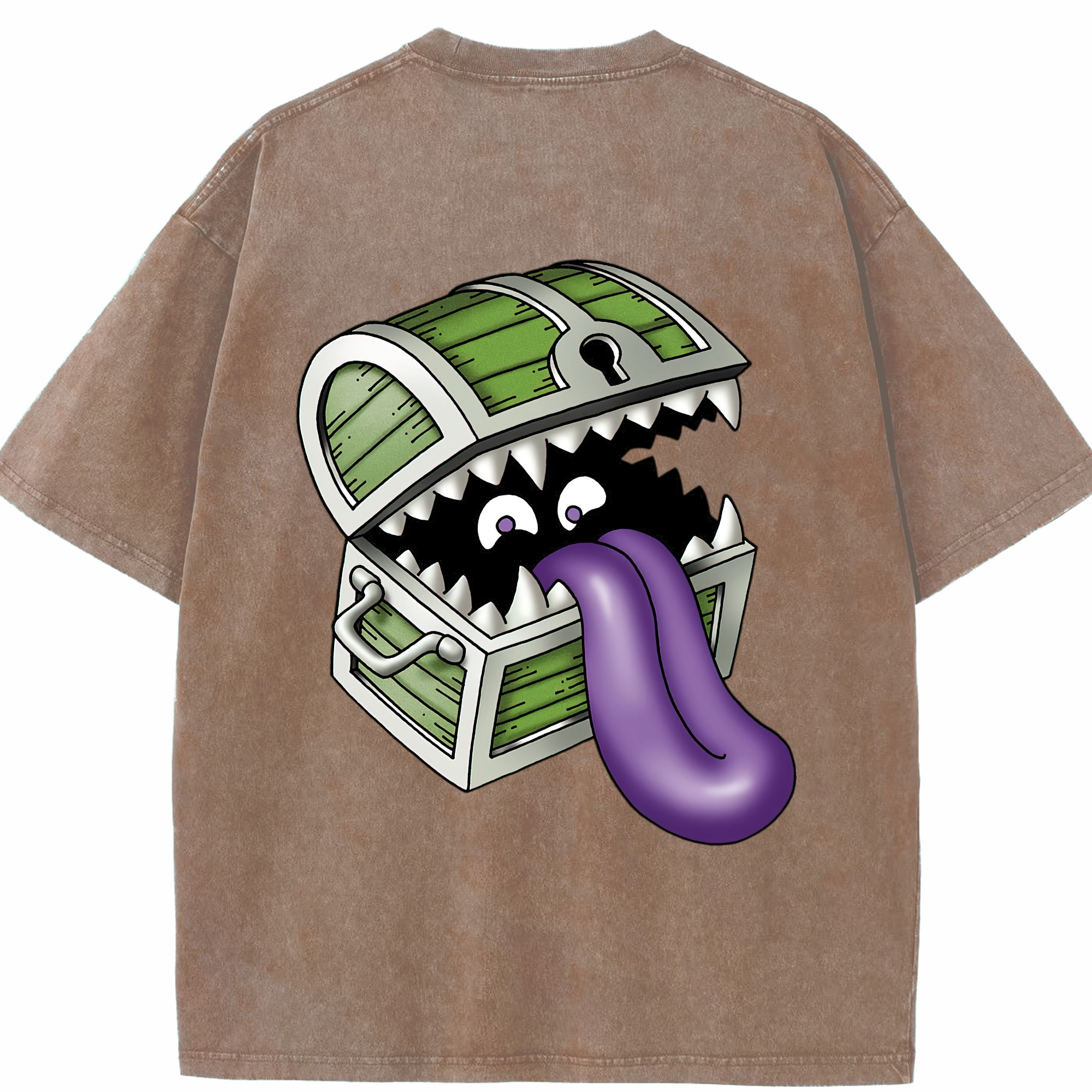 （画像用） ドラゴンクエスト Doragon Kuesuto Dragon Quest 綿100% ヴィンテージ風 半袖Tシャツ（背面プリント）