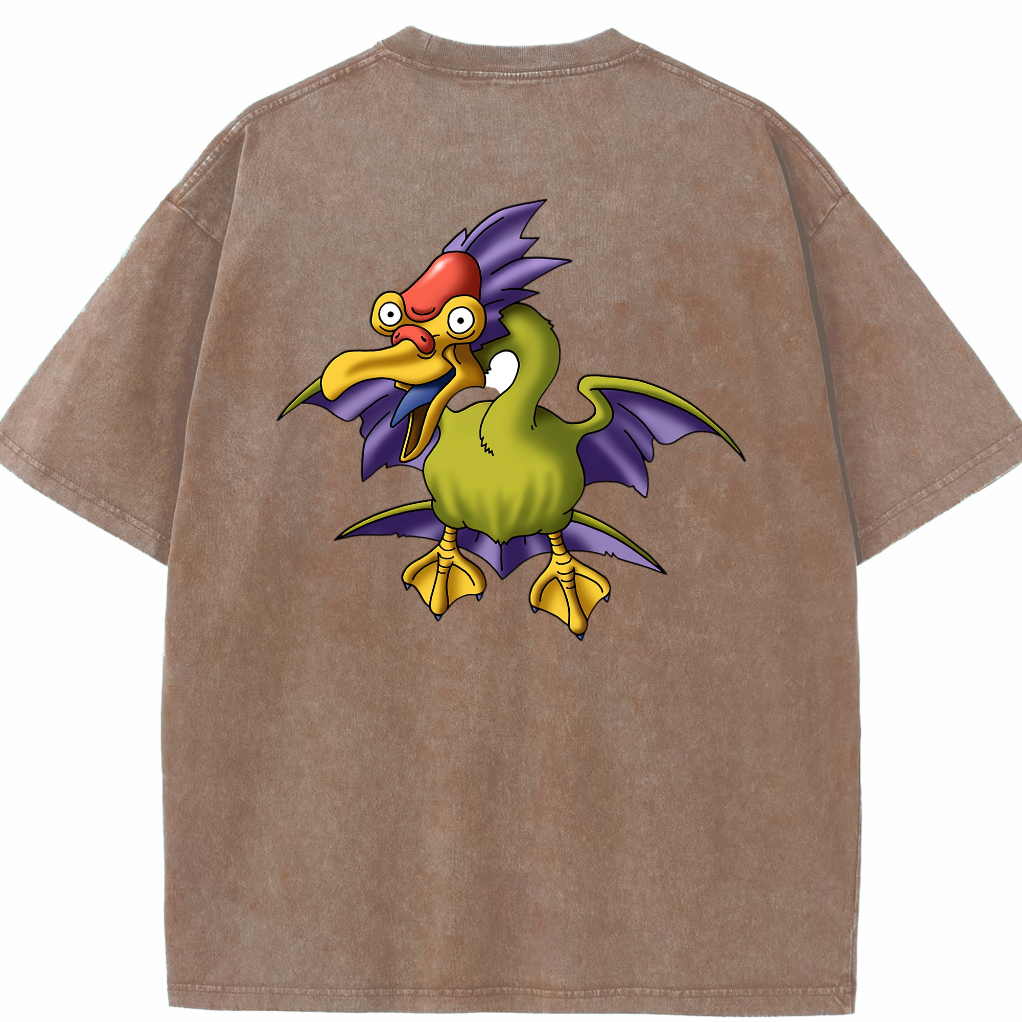 （画像用） ドラゴンクエスト Doragon Kuesuto Dragon Quest 綿100% ヴィンテージ風 半袖Tシャツ（背面プリント）