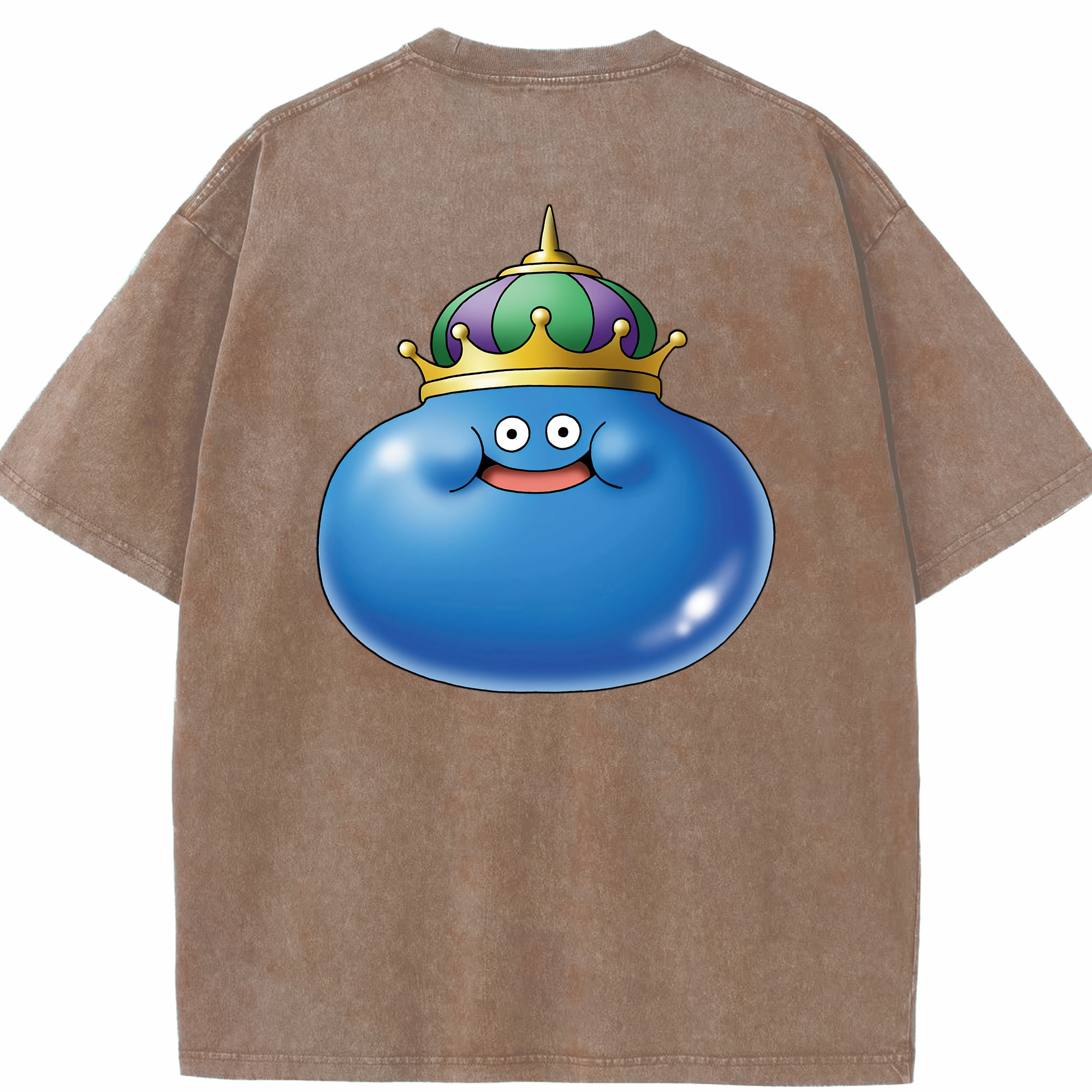 （画像用） ドラゴンクエスト Doragon Kuesuto Dragon Quest 綿100% ヴィンテージ風 半袖Tシャツ（背面プリント）