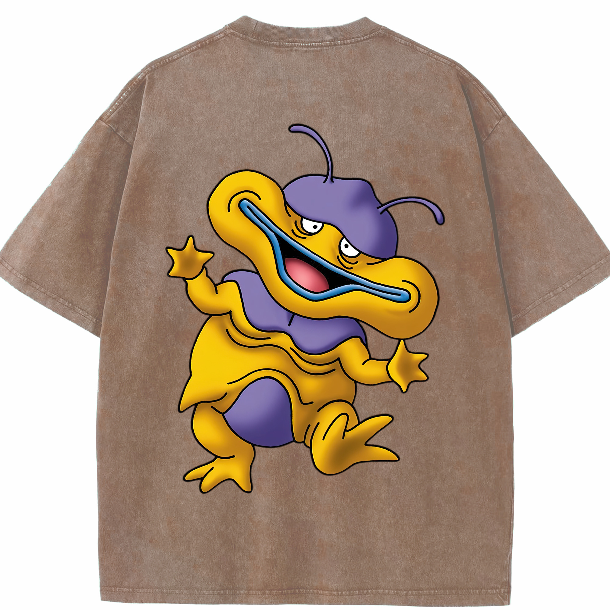 （画像用） ドラゴンクエスト Doragon Kuesuto Dragon Quest 綿100% ヴィンテージ風 半袖Tシャツ（背面プリント）