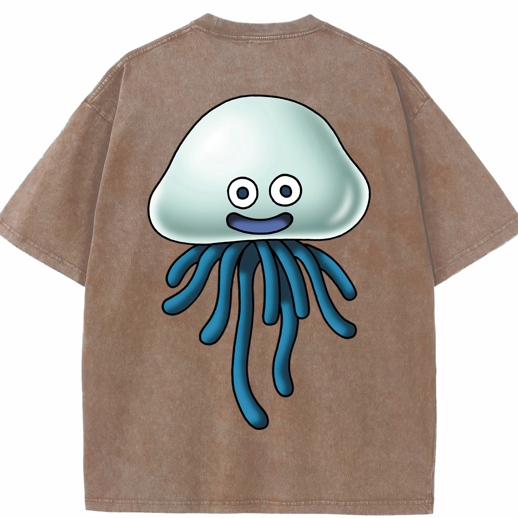 （画像用） ドラゴンクエスト Doragon Kuesuto Dragon Quest 綿100% ヴィンテージ風 半袖Tシャツ（背面プリント）