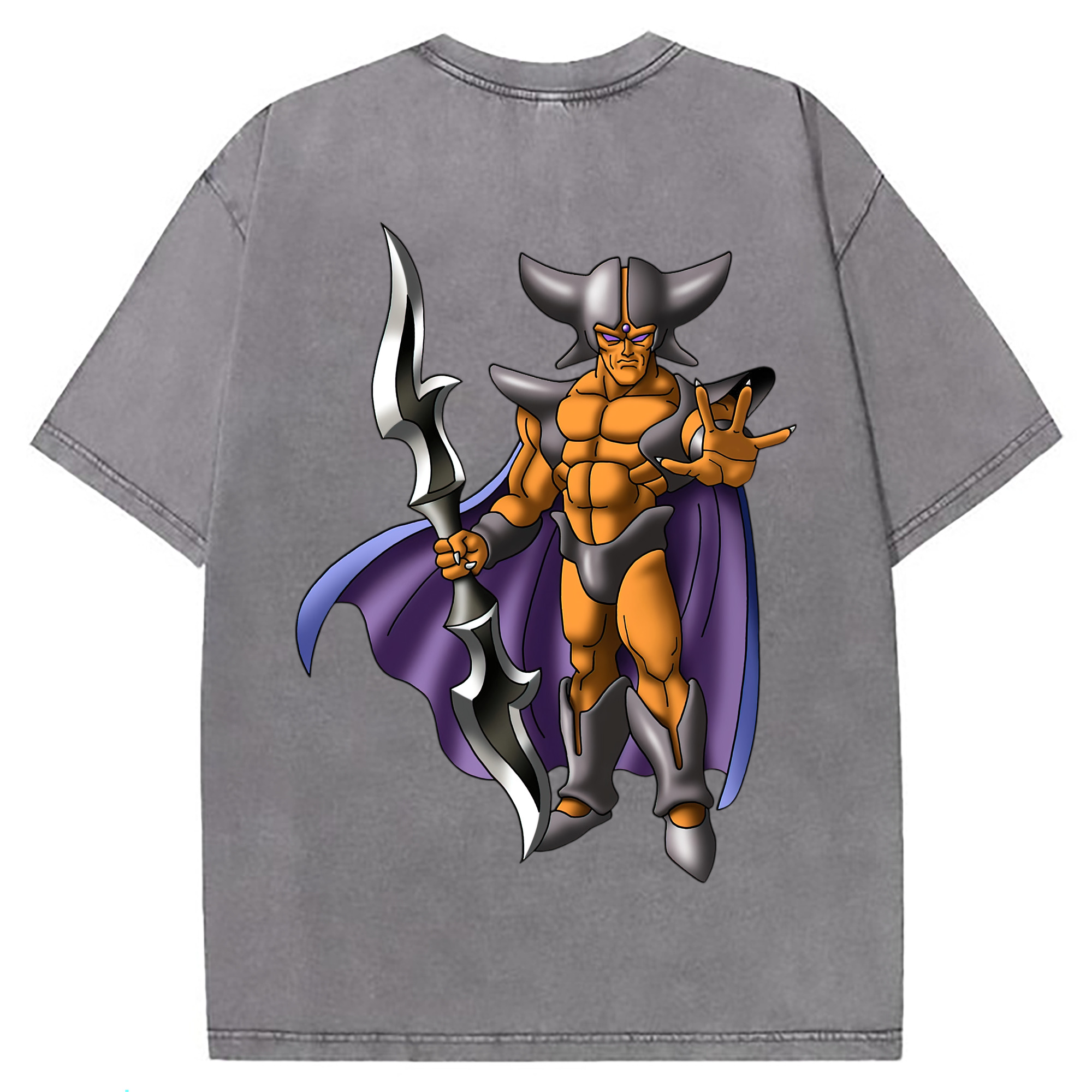 （画像用） ドラゴンクエスト Doragon Kuesuto Dragon Quest 綿100% ヴィンテージ風 半袖Tシャツ（背面プリント）