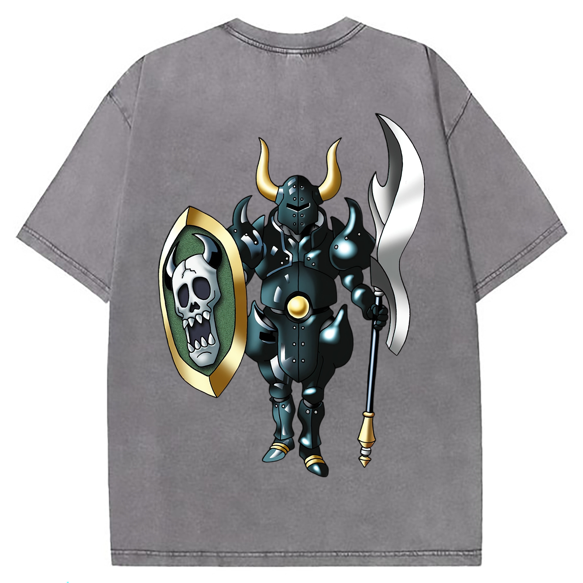 （画像用） ドラゴンクエスト Doragon Kuesuto Dragon Quest 綿100% ヴィンテージ風 半袖Tシャツ（背面プリント）