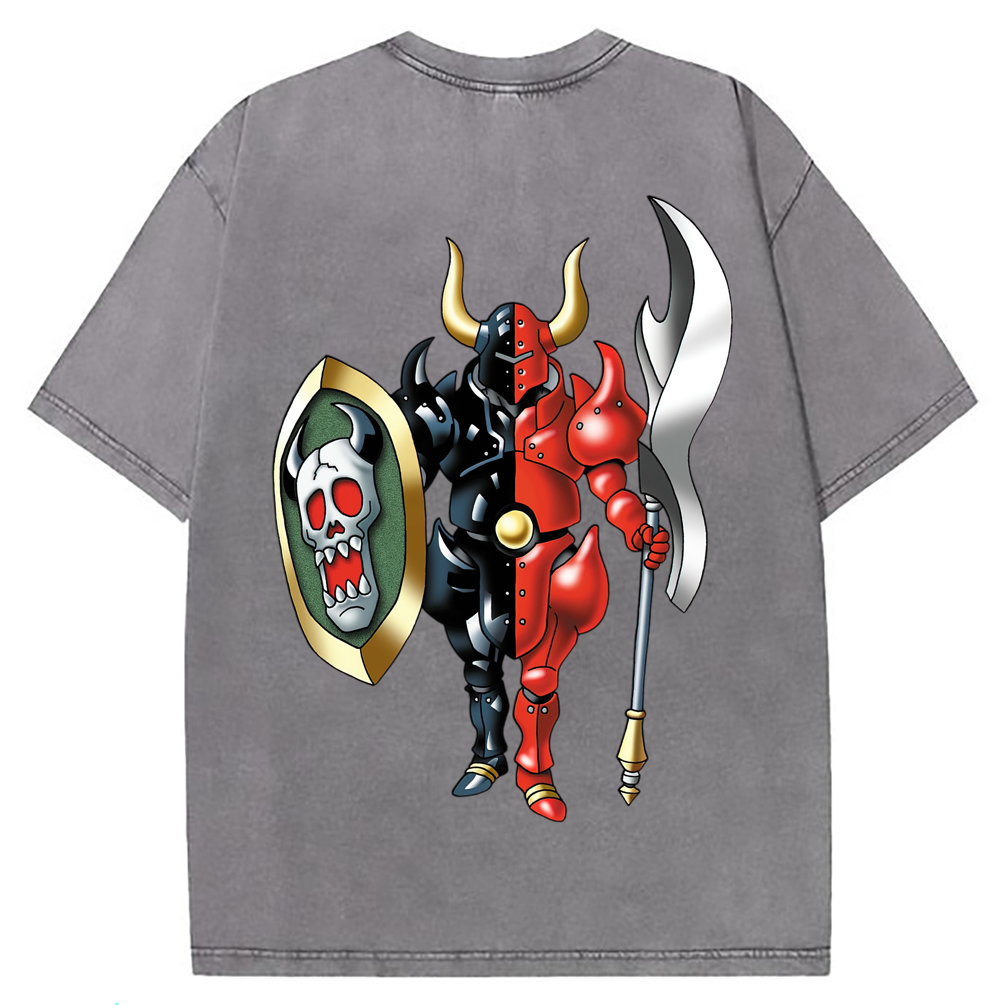 （画像用） ドラゴンクエスト Doragon Kuesuto Dragon Quest 綿100% ヴィンテージ風 半袖Tシャツ（背面プリント）
