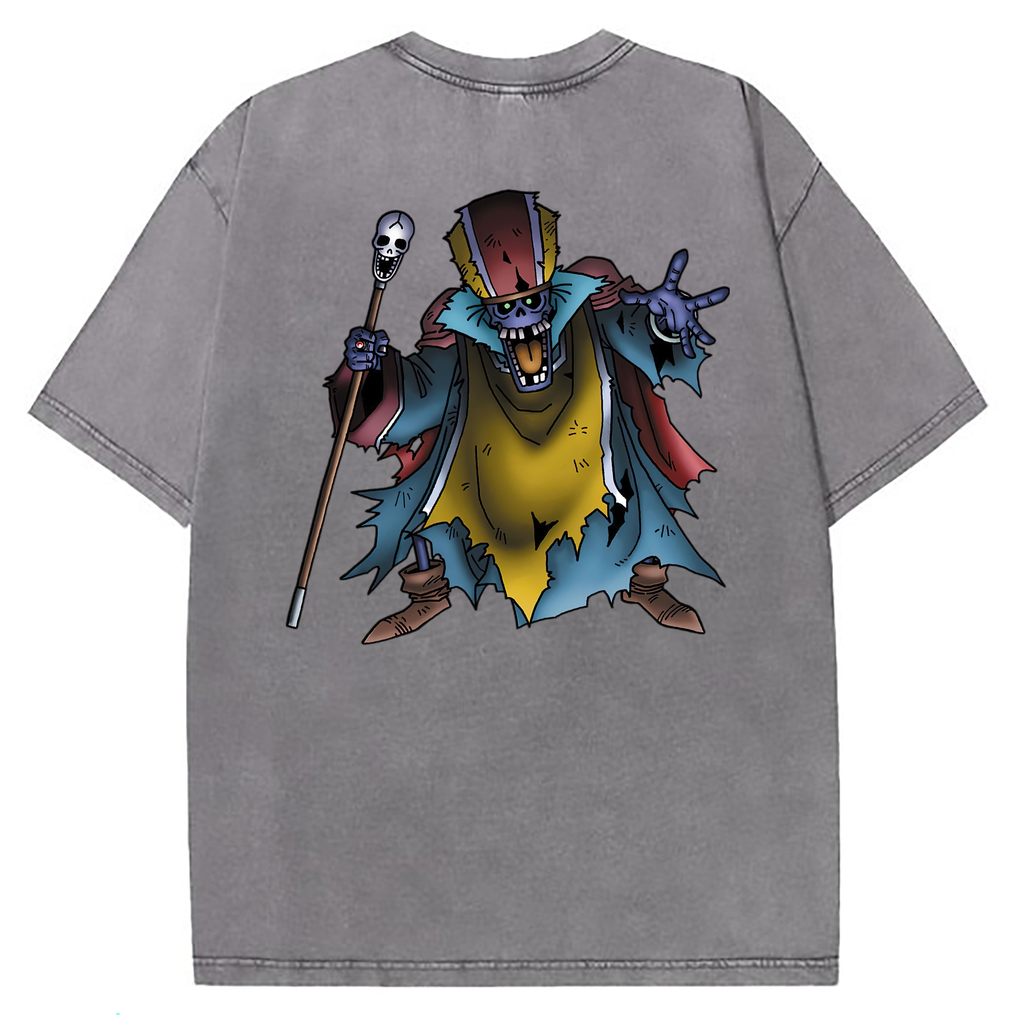 （画像用） ドラゴンクエスト Doragon Kuesuto Dragon Quest 綿100% ヴィンテージ風 半袖Tシャツ（背面プリント）