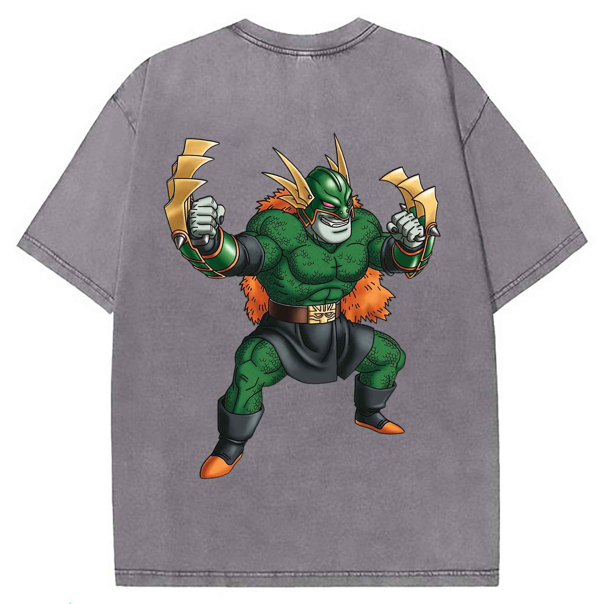 （画像用） ドラゴンクエスト Doragon Kuesuto Dragon Quest 綿100% ヴィンテージ風 半袖Tシャツ（背面プリント）
