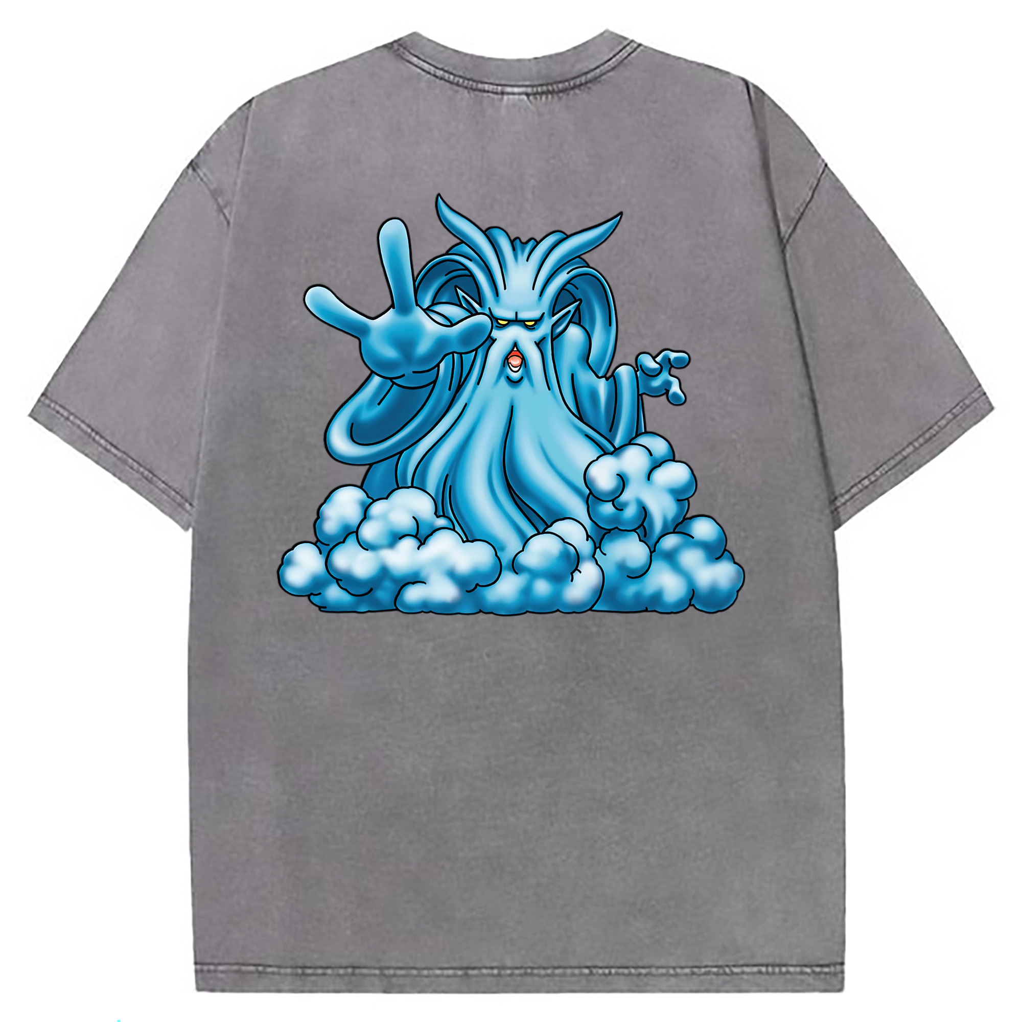 （画像用） ドラゴンクエスト Doragon Kuesuto Dragon Quest 綿100% ヴィンテージ風 半袖Tシャツ（背面プリント）