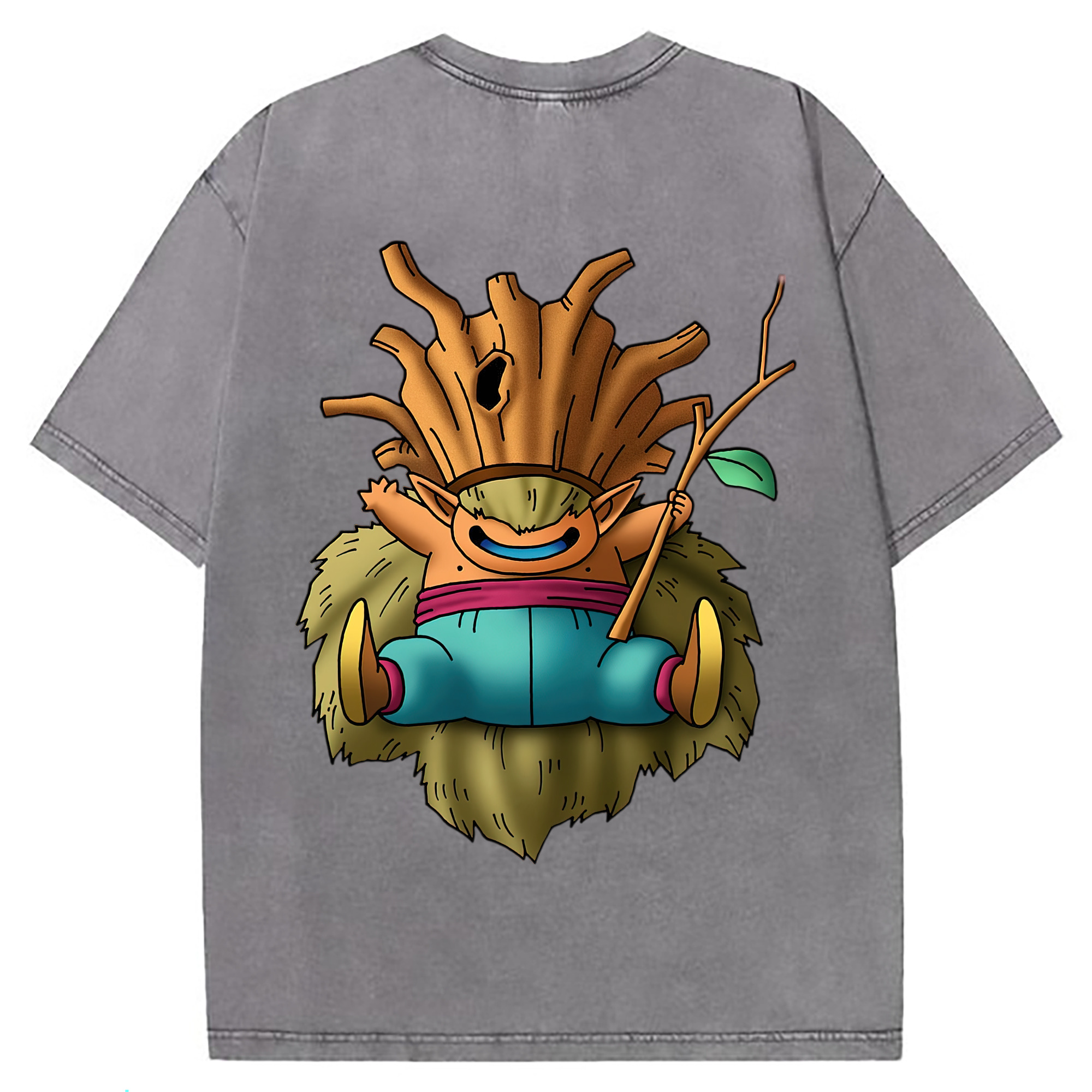 （画像用） ドラゴンクエスト Doragon Kuesuto Dragon Quest 綿100% ヴィンテージ風 半袖Tシャツ（背面プリント）