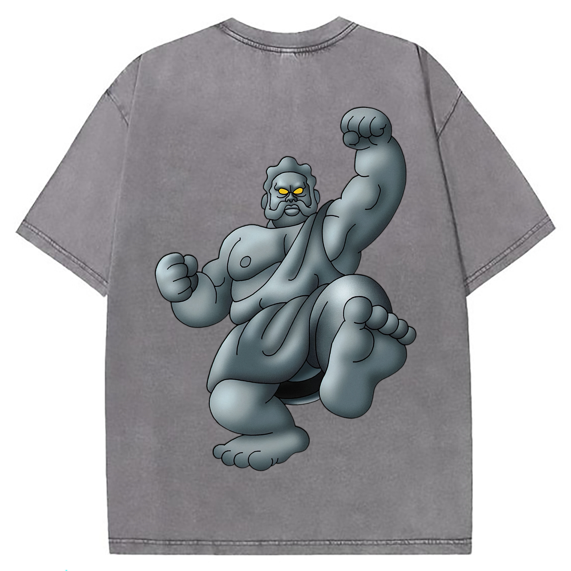 （画像用） ドラゴンクエスト Doragon Kuesuto Dragon Quest 綿100% ヴィンテージ風 半袖Tシャツ（背面プリント）