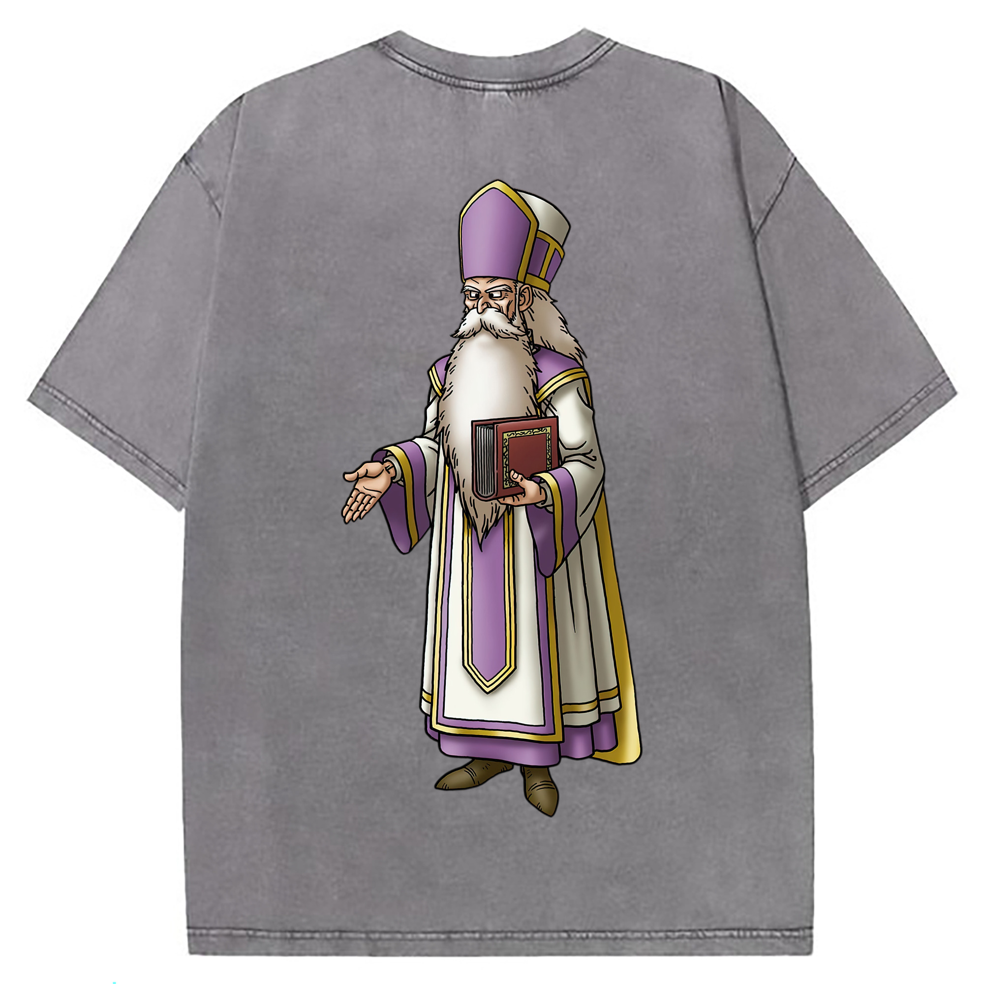 （画像用） ドラゴンクエスト Doragon Kuesuto Dragon Quest 綿100% ヴィンテージ風 半袖Tシャツ（背面プリント）