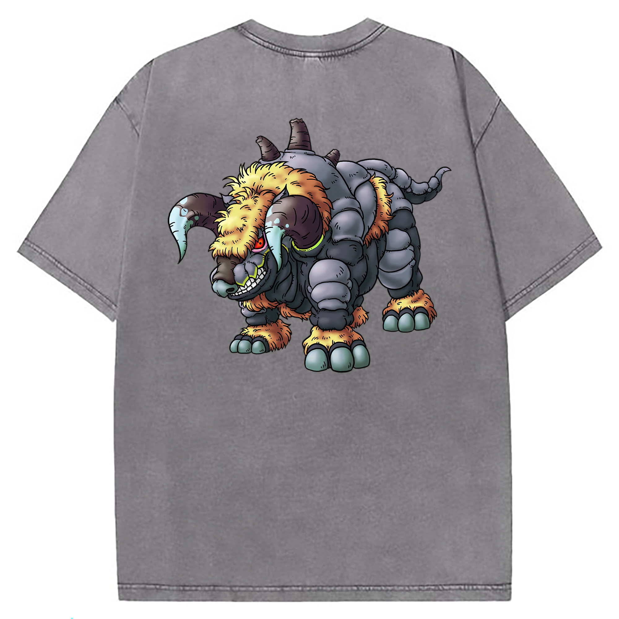 （画像用） ドラゴンクエスト Doragon Kuesuto Dragon Quest 綿100% ヴィンテージ風 半袖Tシャツ（背面プリント）