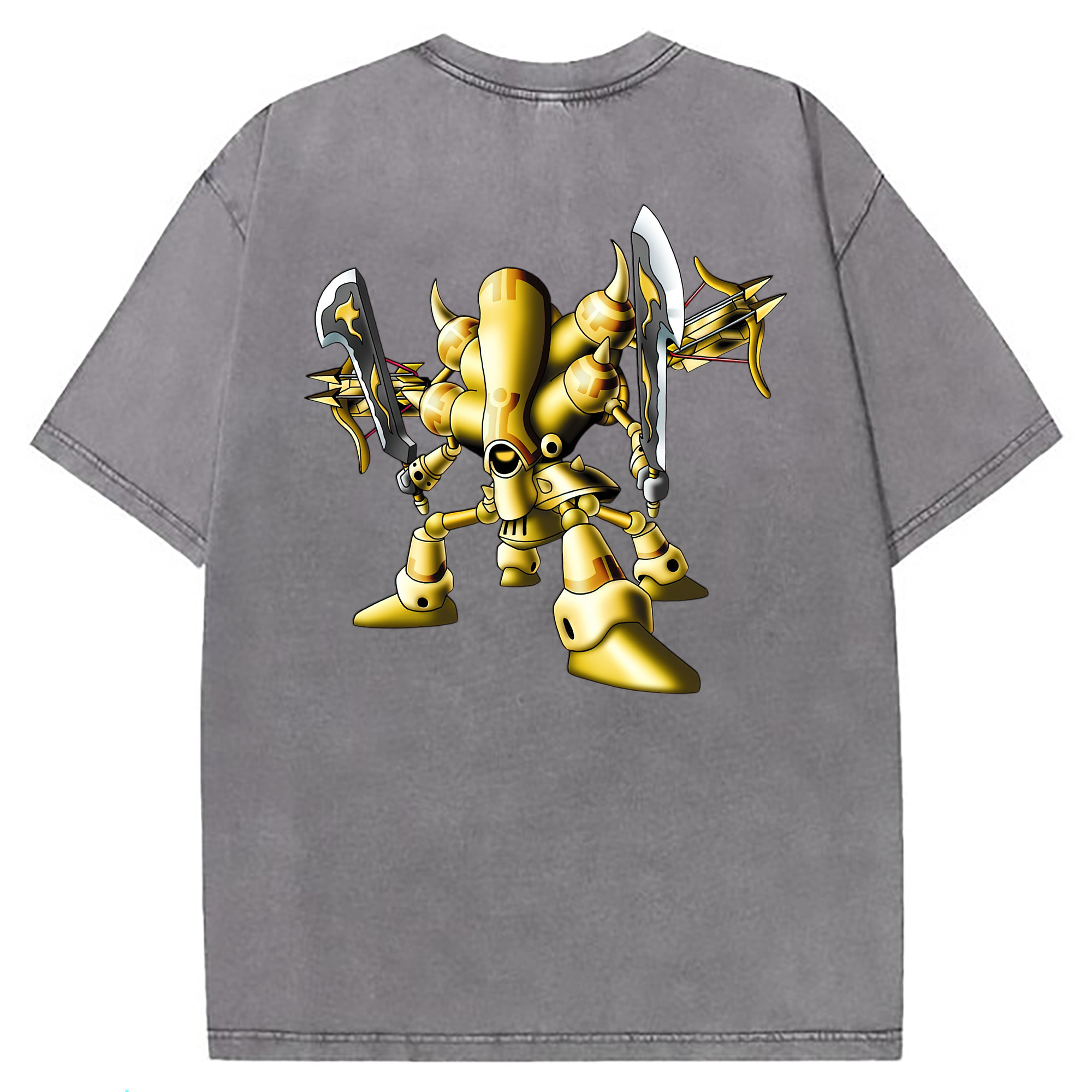 （画像用） ドラゴンクエスト Doragon Kuesuto Dragon Quest 綿100% ヴィンテージ風 半袖Tシャツ（背面プリント）