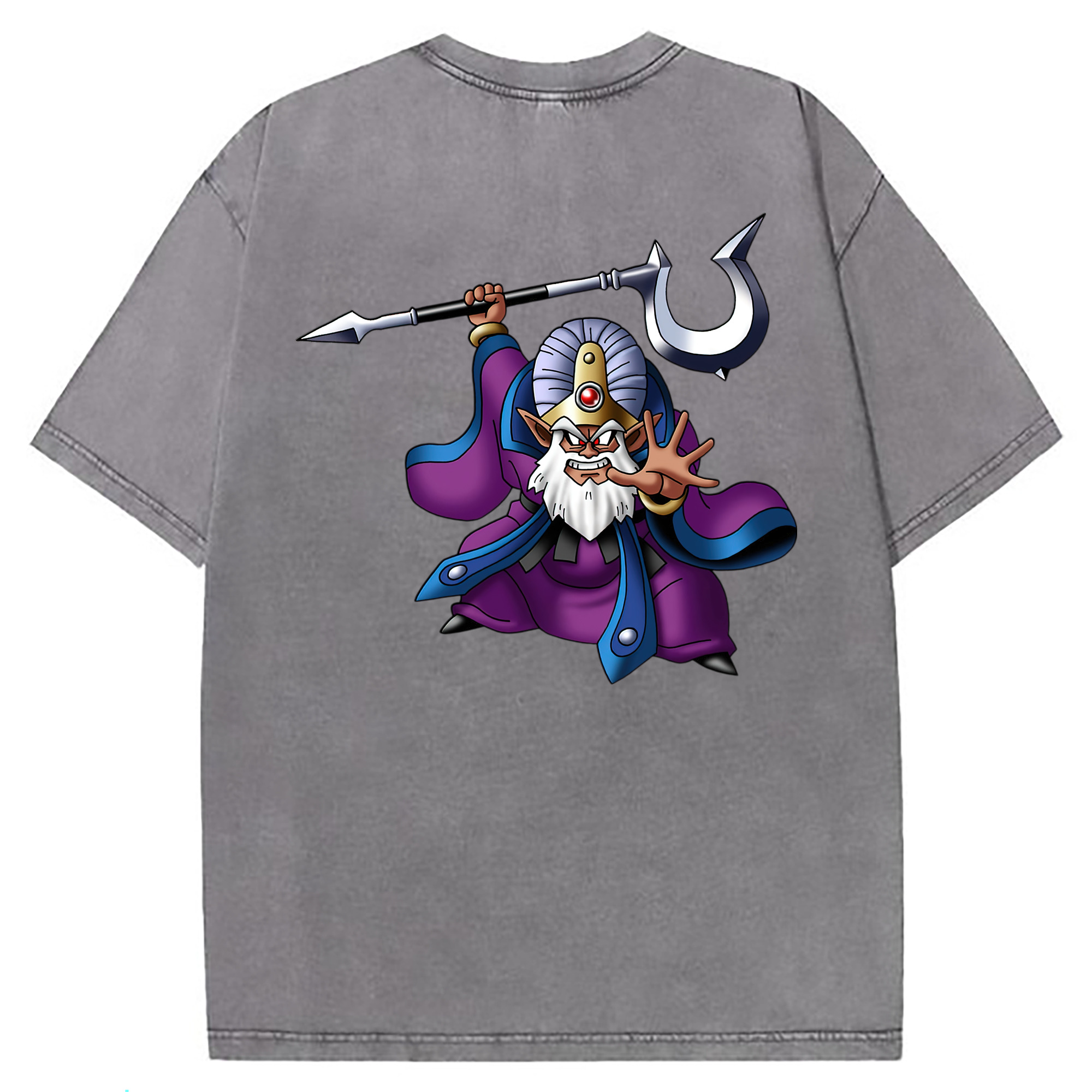 （画像用） ドラゴンクエスト Doragon Kuesuto Dragon Quest 綿100% ヴィンテージ風 半袖Tシャツ（背面プリント）