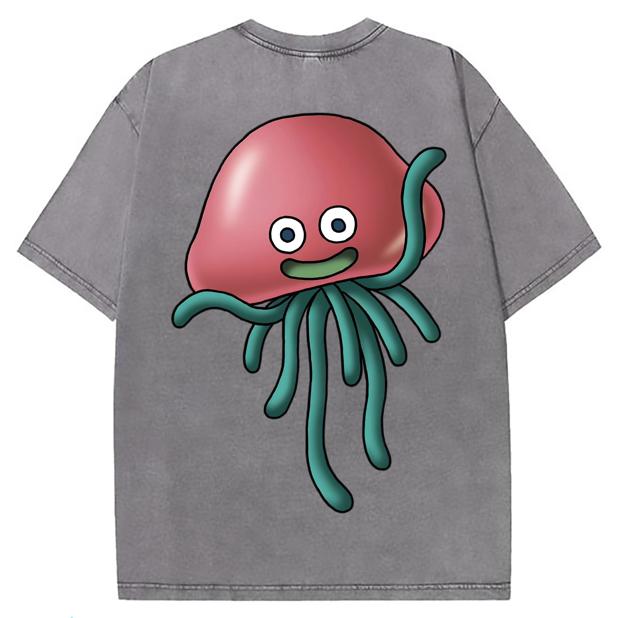 （画像用） ドラゴンクエスト Doragon Kuesuto Dragon Quest 綿100% ヴィンテージ風 半袖Tシャツ（背面プリント）