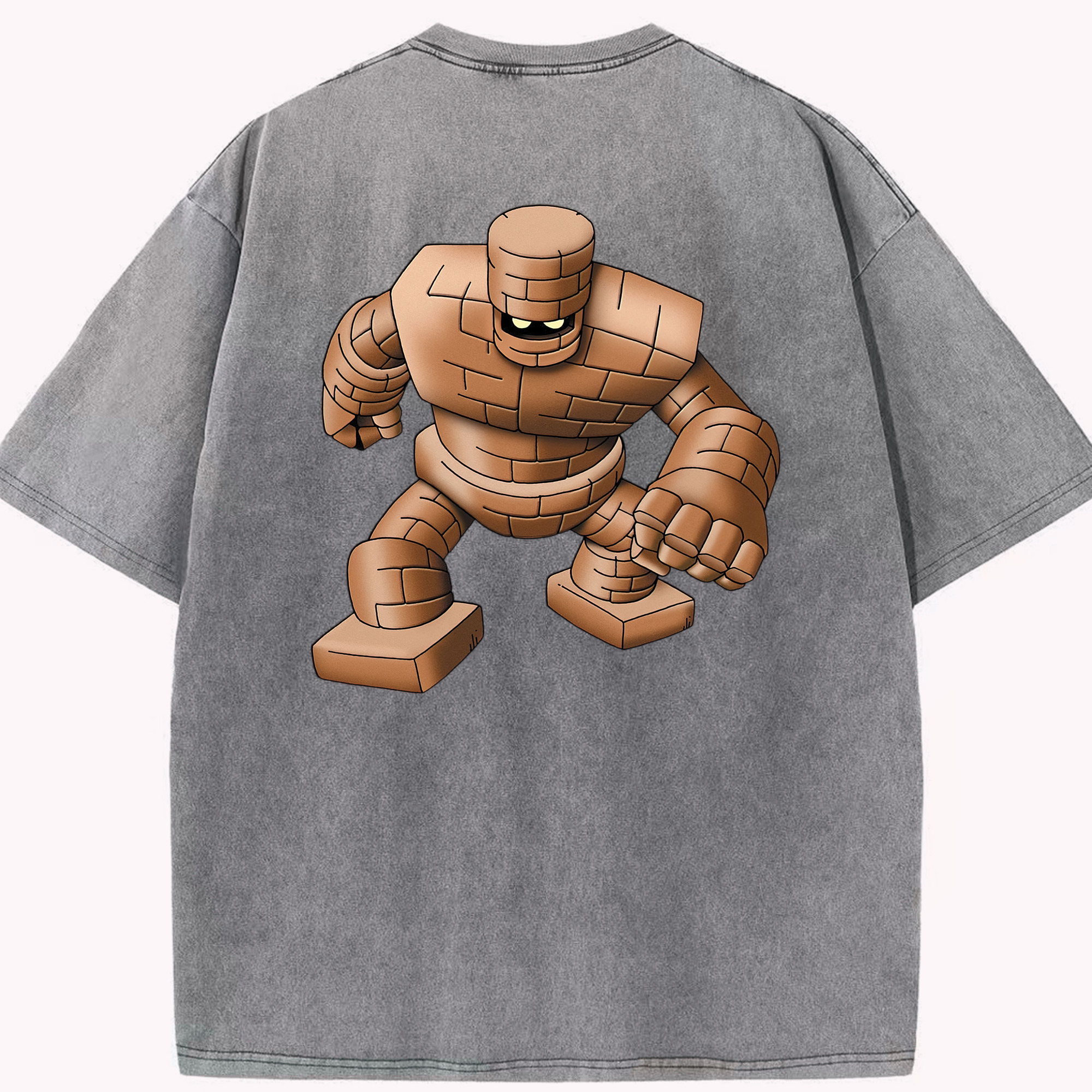 （画像用） ドラゴンクエスト Doragon Kuesuto Dragon Quest 綿100% ヴィンテージ風 半袖Tシャツ（背面プリント）