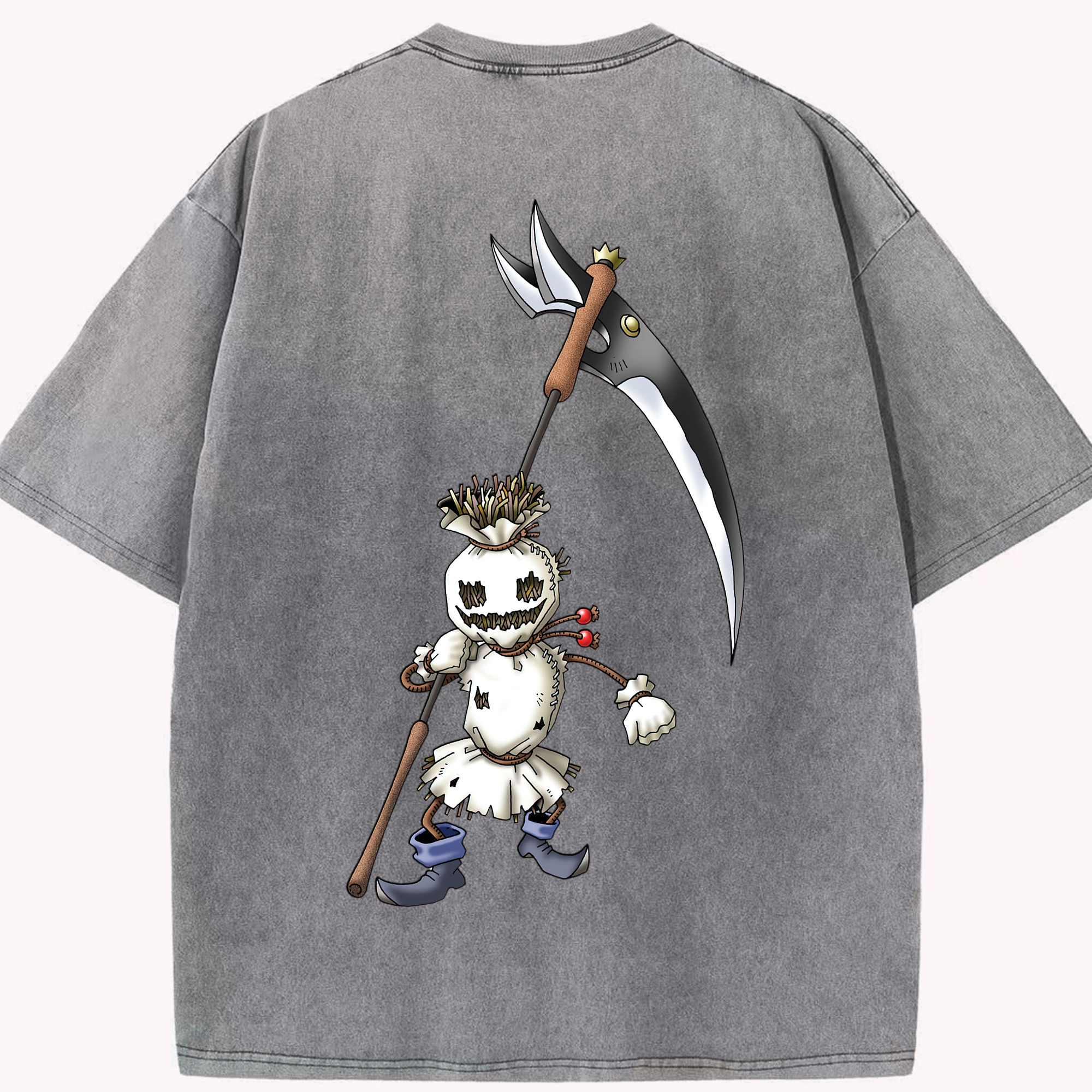 （画像用） ドラゴンクエスト Doragon Kuesuto Dragon Quest 綿100% ヴィンテージ風 半袖Tシャツ（背面プリント）