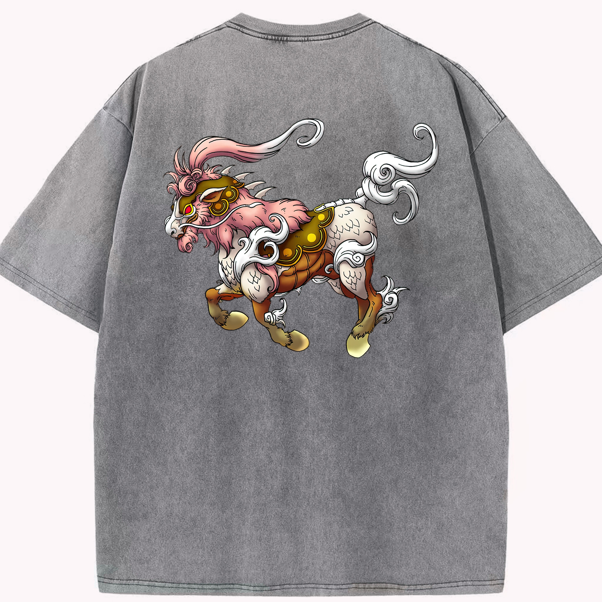 （画像用） ドラゴンクエスト Doragon Kuesuto Dragon Quest 綿100% ヴィンテージ風 半袖Tシャツ（背面プリント）