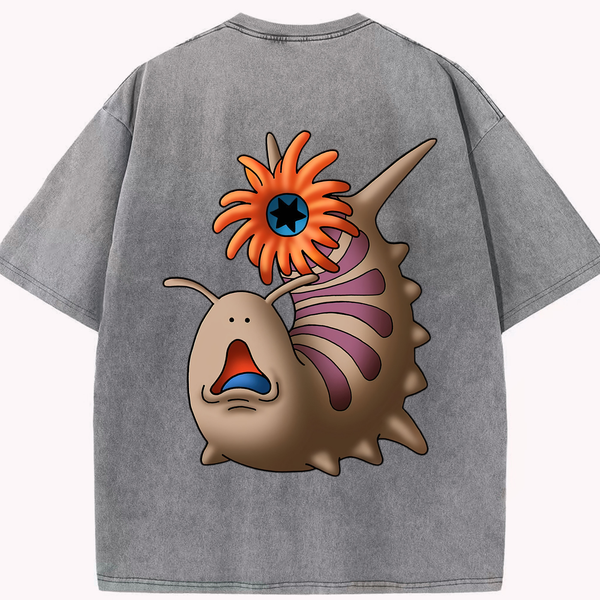 （画像用） ドラゴンクエスト Doragon Kuesuto Dragon Quest 綿100% ヴィンテージ風 半袖Tシャツ（背面プリント）