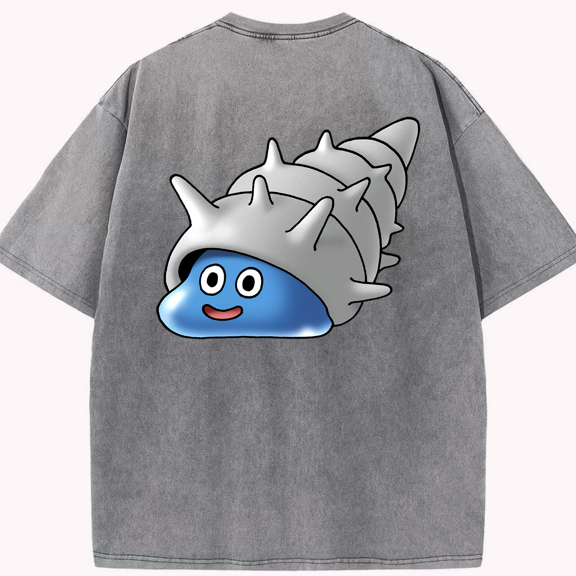 （画像用） ドラゴンクエスト Doragon Kuesuto Dragon Quest 綿100% ヴィンテージ風 半袖Tシャツ（背面プリント）