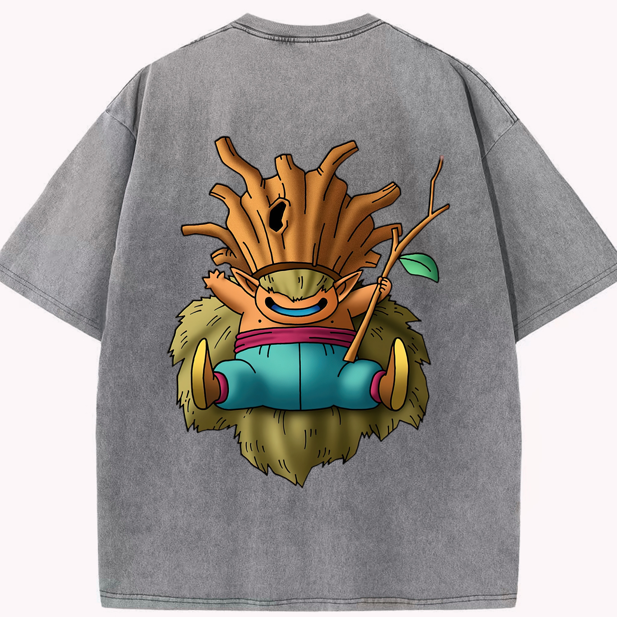（画像用） ドラゴンクエスト Doragon Kuesuto Dragon Quest 綿100% ヴィンテージ風 半袖Tシャツ（背面プリント）