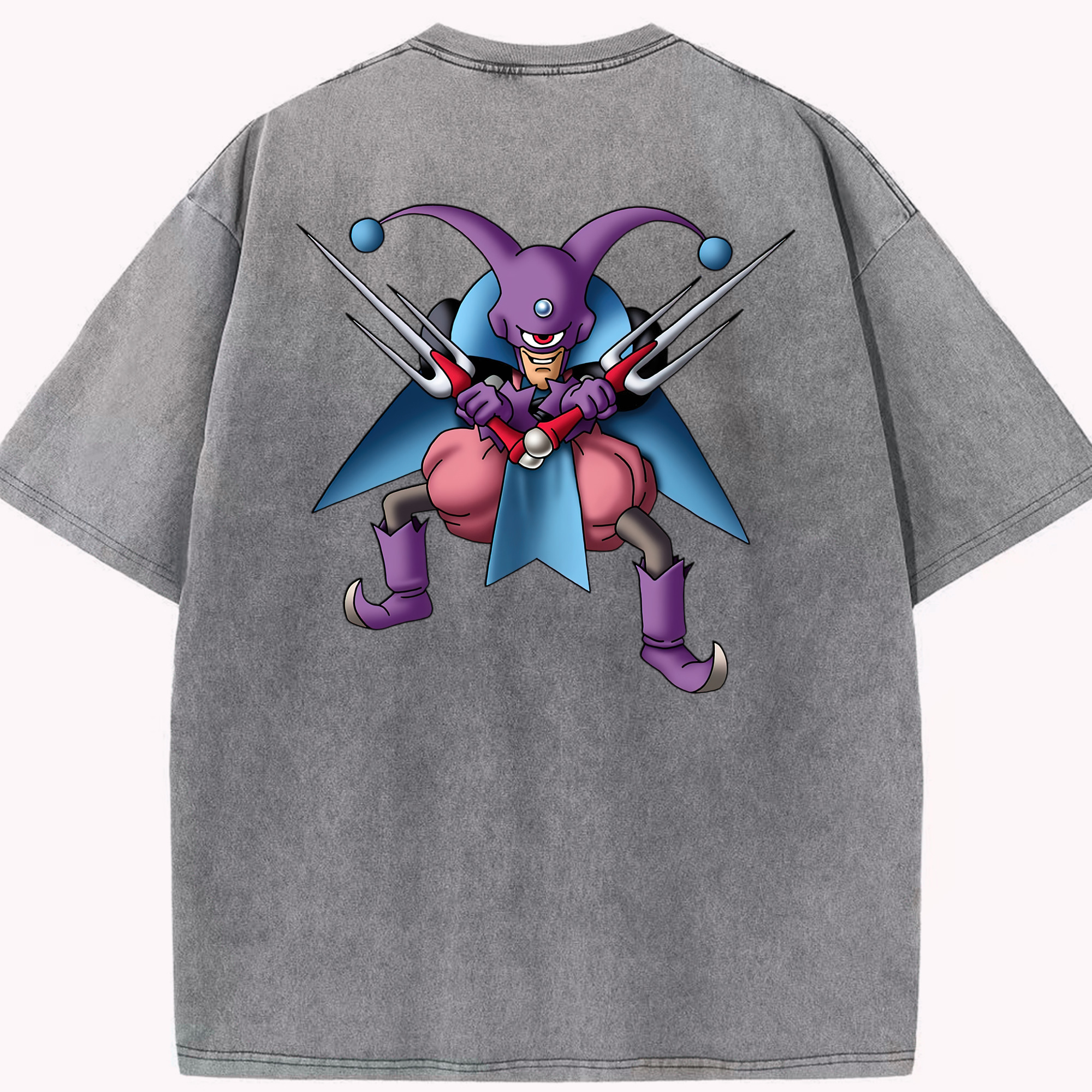 （画像用） ドラゴンクエスト Doragon Kuesuto Dragon Quest 綿100% ヴィンテージ風 半袖Tシャツ（背面プリント）