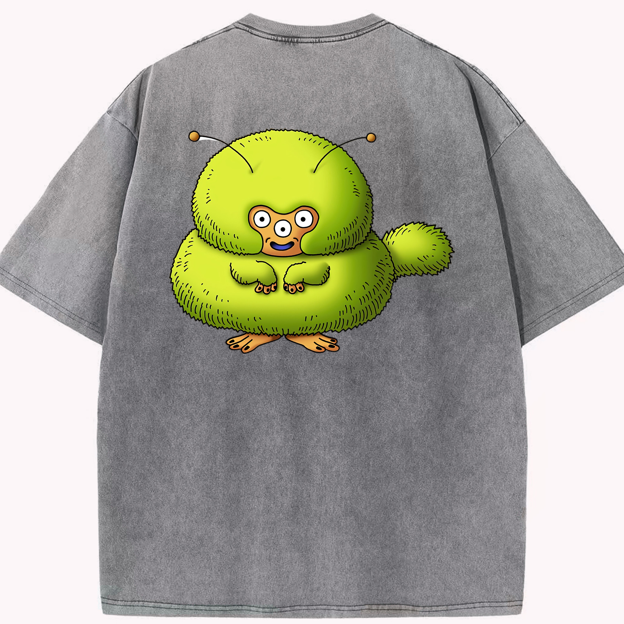 （画像用） ドラゴンクエスト Doragon Kuesuto Dragon Quest 綿100% ヴィンテージ風 半袖Tシャツ（背面プリント）